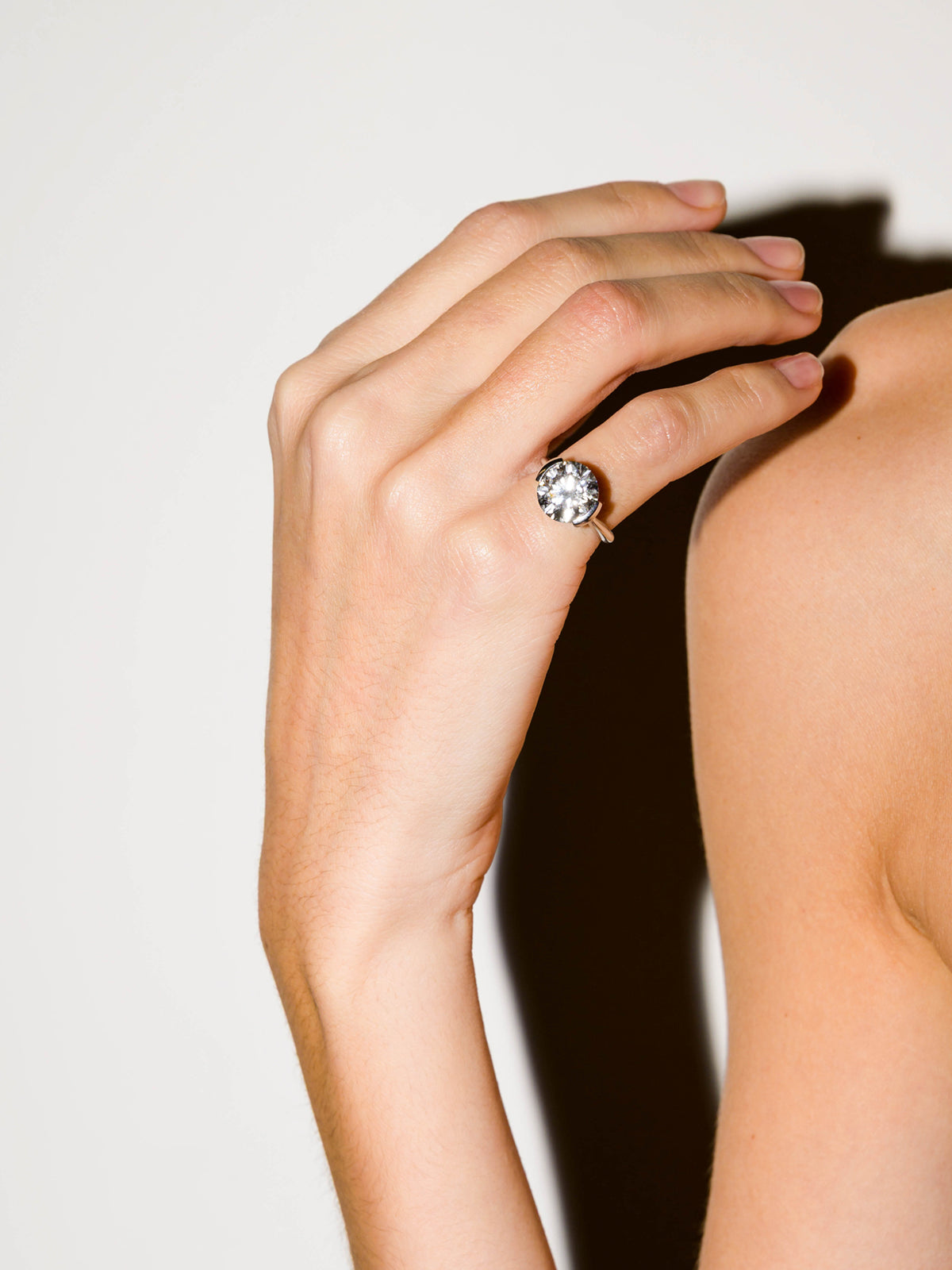 14K INÈS ROUND-CUT RING IN LAB DIAMOND