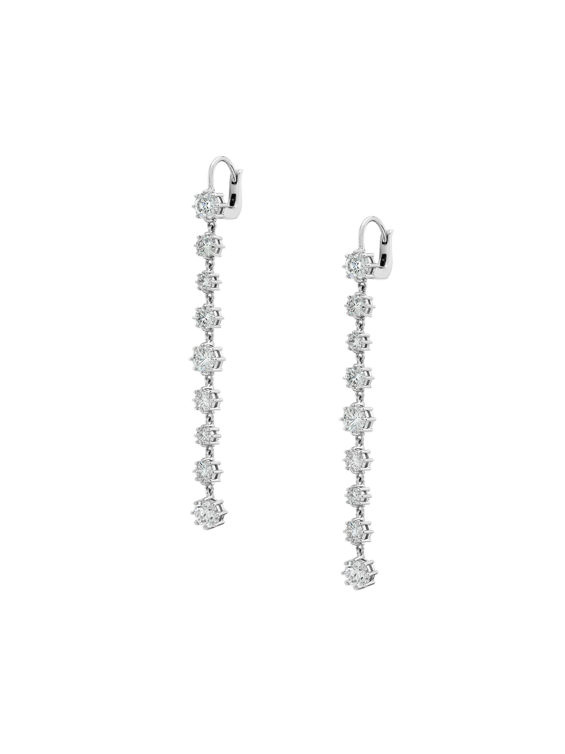 14K JOSEPHINE RIVIÈRE DROP EARRINGS IN LAB DIAMOND, 14K WHITE GOLD