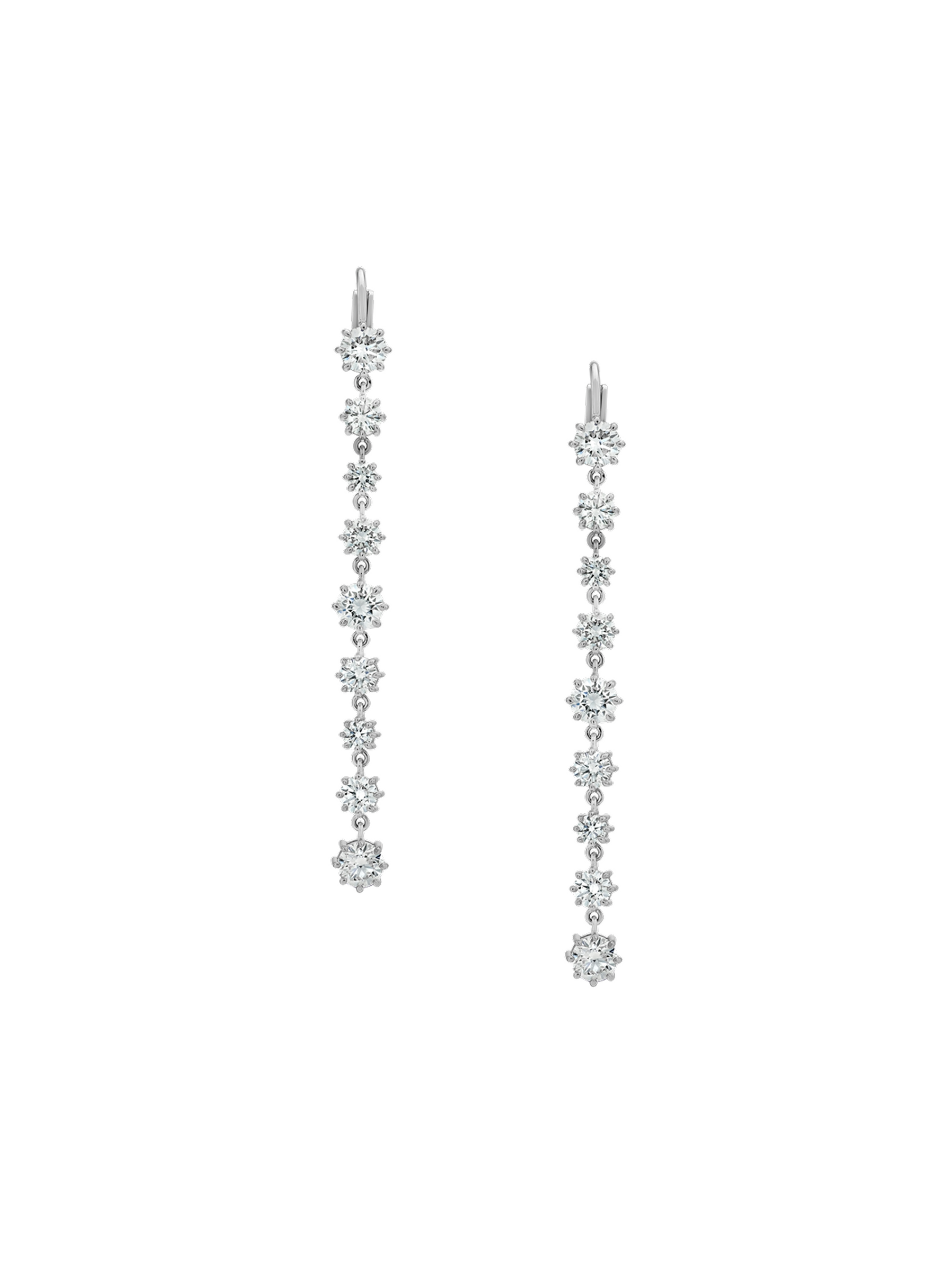 14K JOSEPHINE RIVIÈRE DROP EARRINGS IN LAB DIAMOND, 14K WHITE GOLD