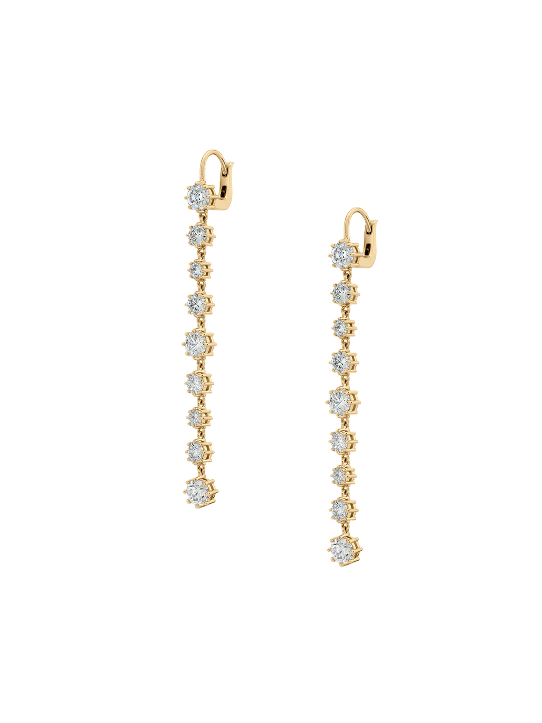 14K JOSEPHINE RIVIÈRE DROP EARRINGS IN LAB DIAMOND, 14K YELLOW GOLD