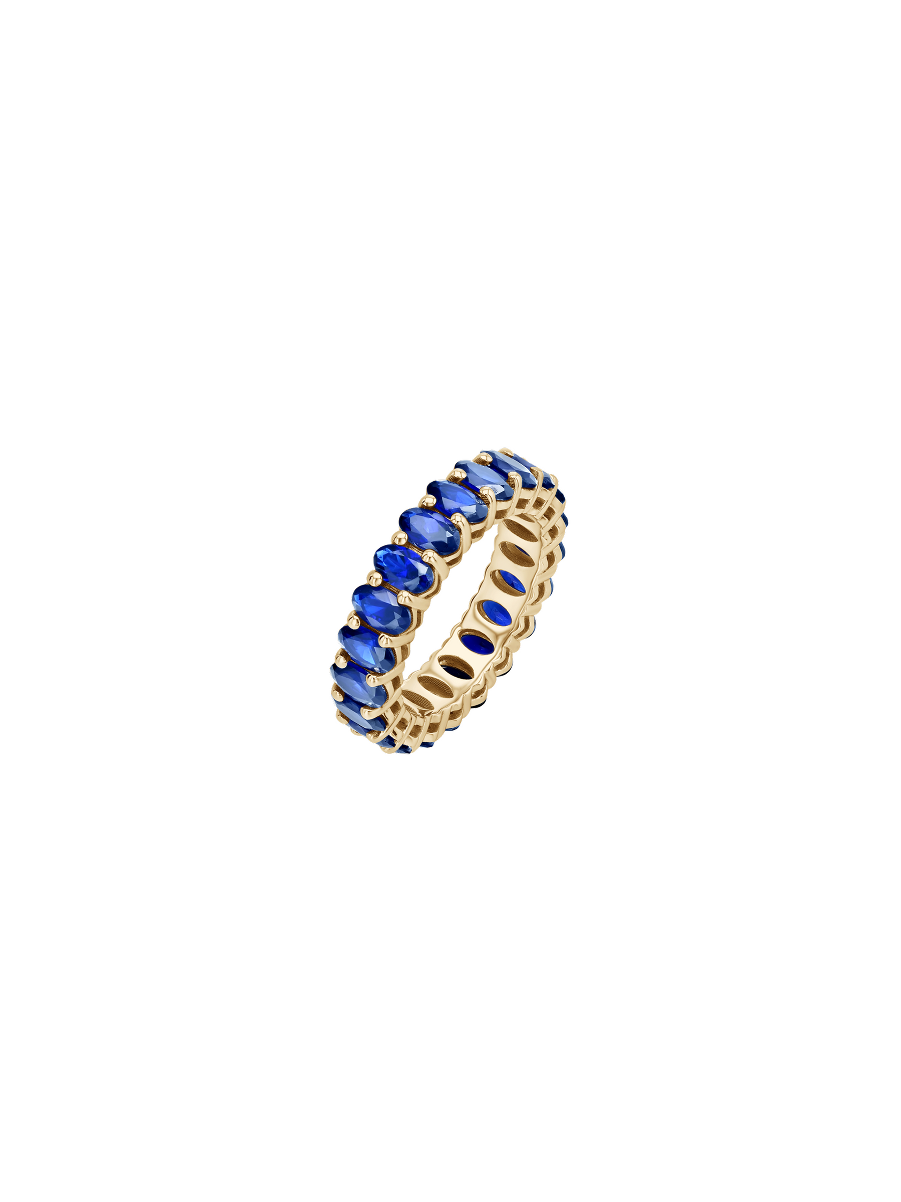 OVAL-CUT ETERNITY BAND IN LAB BLUE SAPPHIRE, GOLD VERMEIL