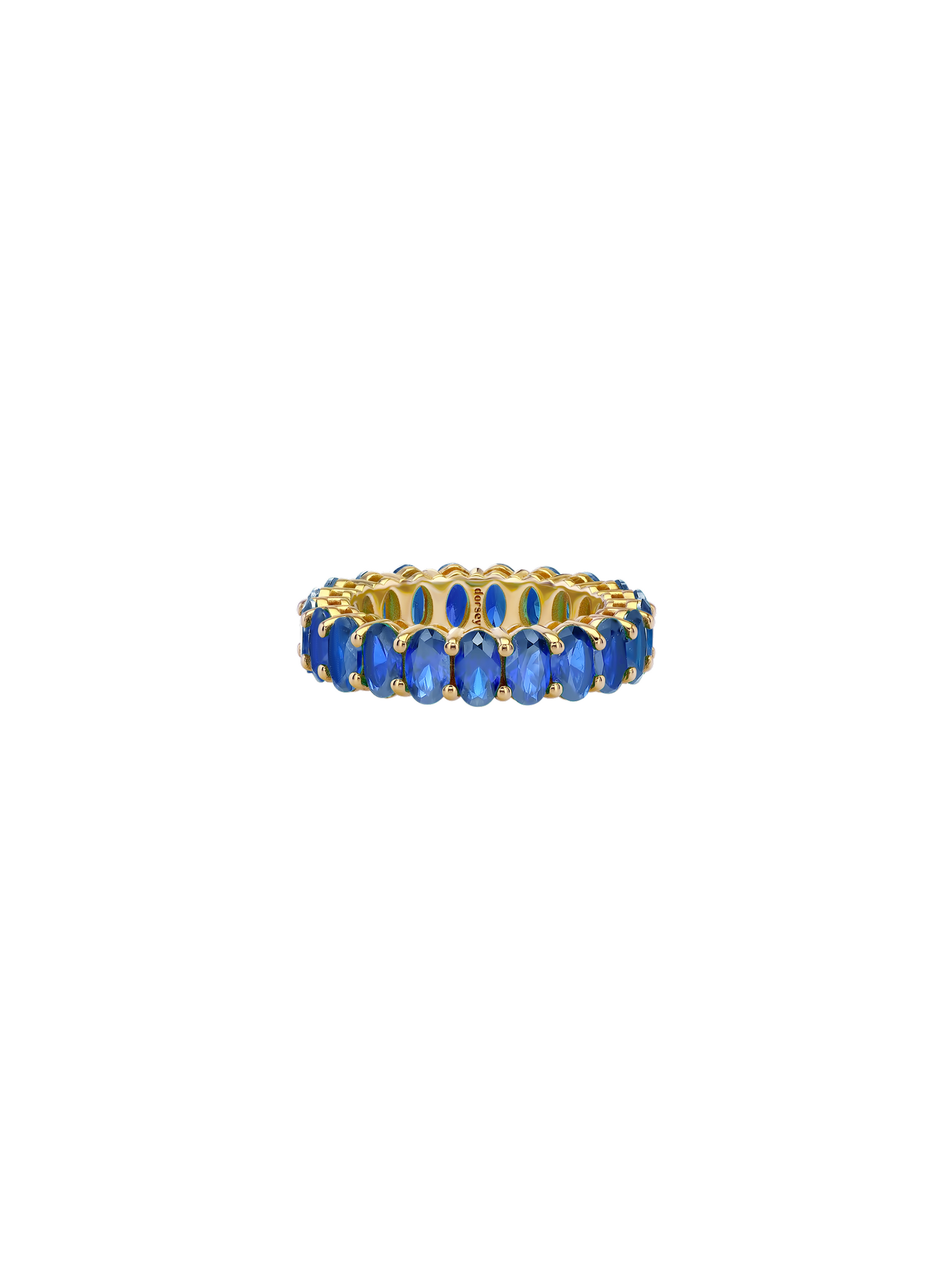 OVAL-CUT ETERNITY BAND IN LAB BLUE SAPPHIRE, GOLD VERMEIL