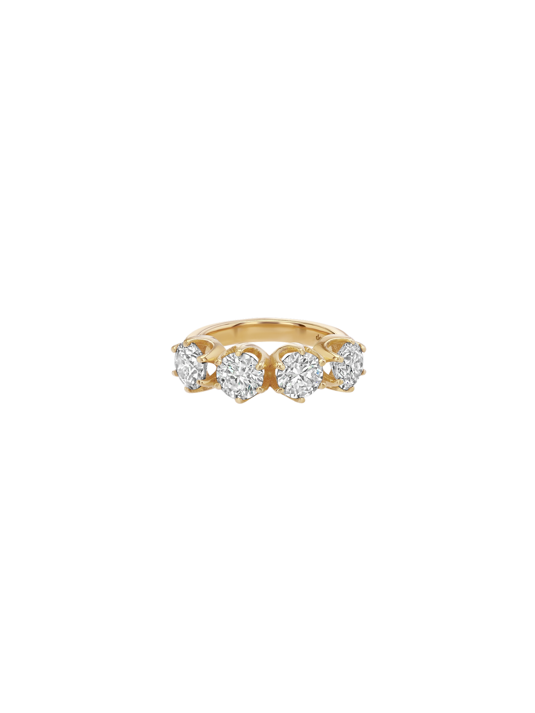 IRIS 4-STONE PINKY RING IN MOISSANITE, GOLD VERMEIL