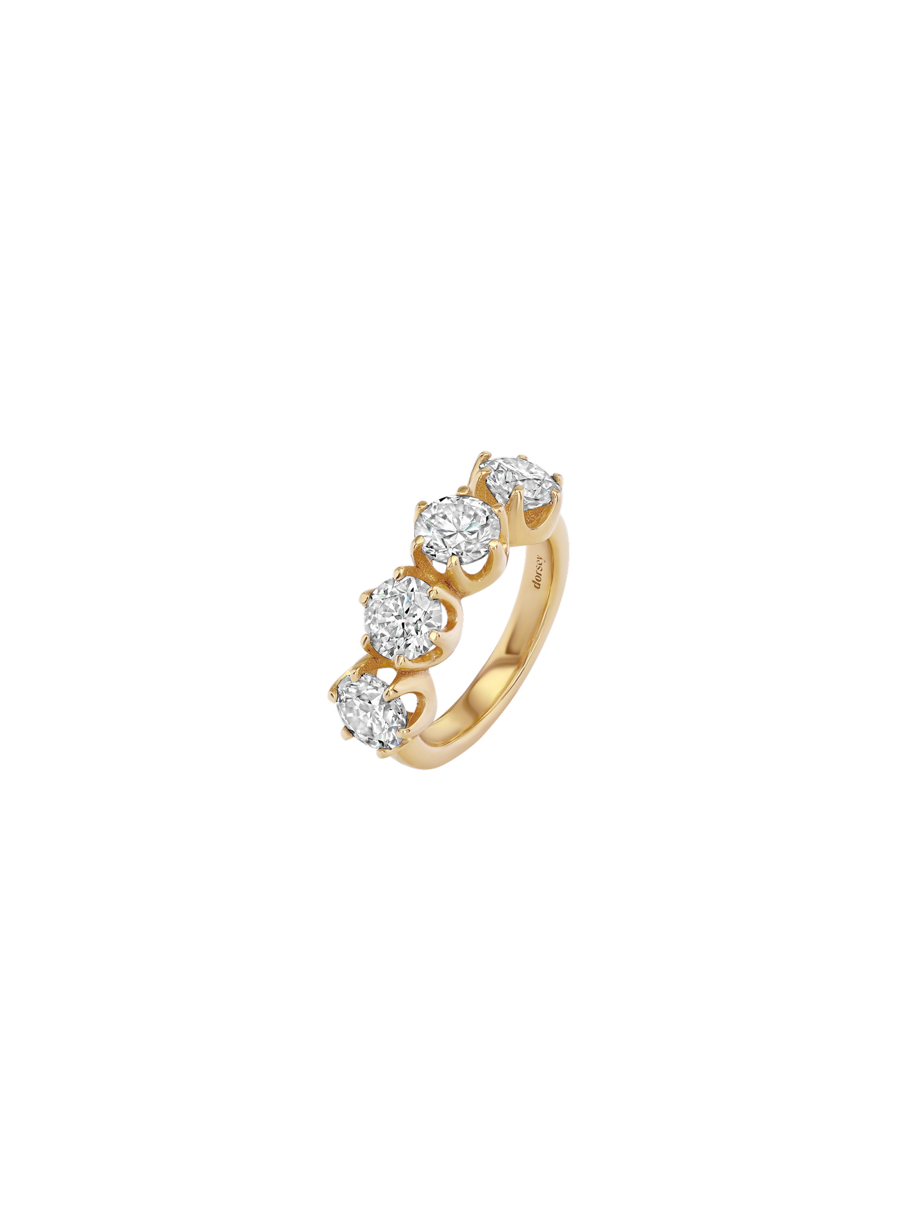 IRIS 4-STONE PINKY RING IN MOISSANITE, GOLD VERMEIL