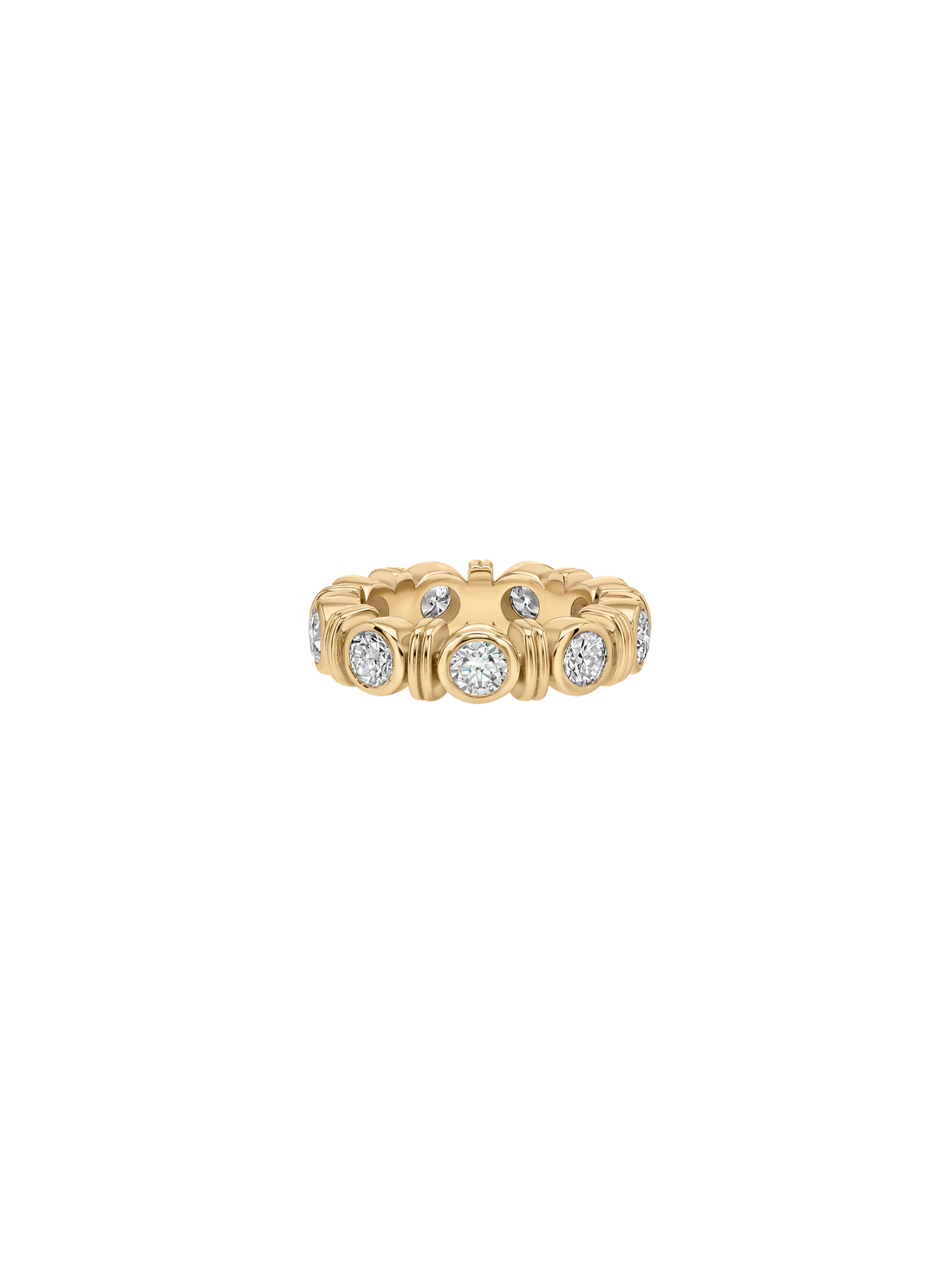 PETITE RHEN ROUND-CUT RING IN MOISSANITE, GOLD VERMEIL