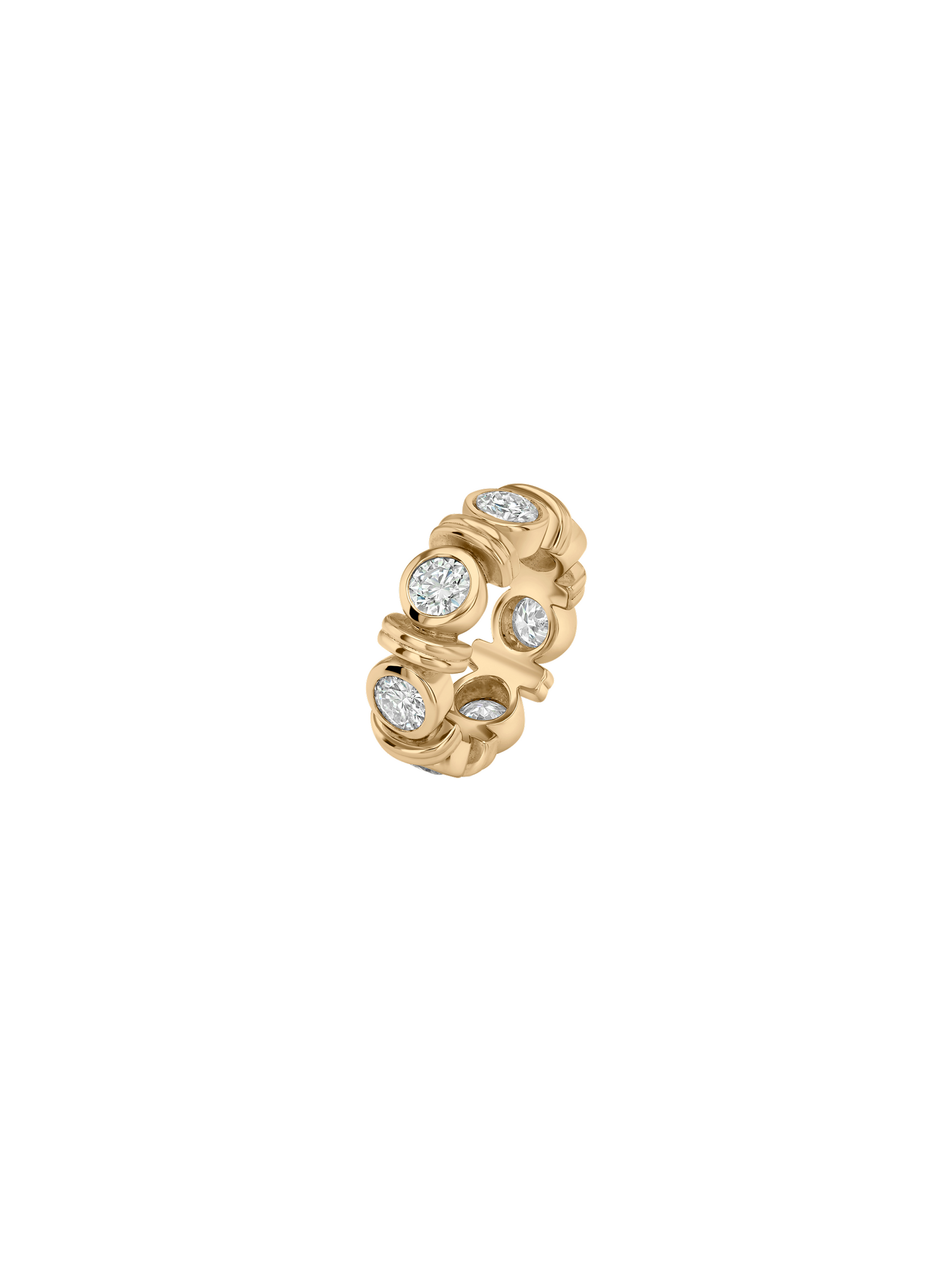 RHEN ROUND-CUT RING MOISSANITE, GOLD VERMEIL