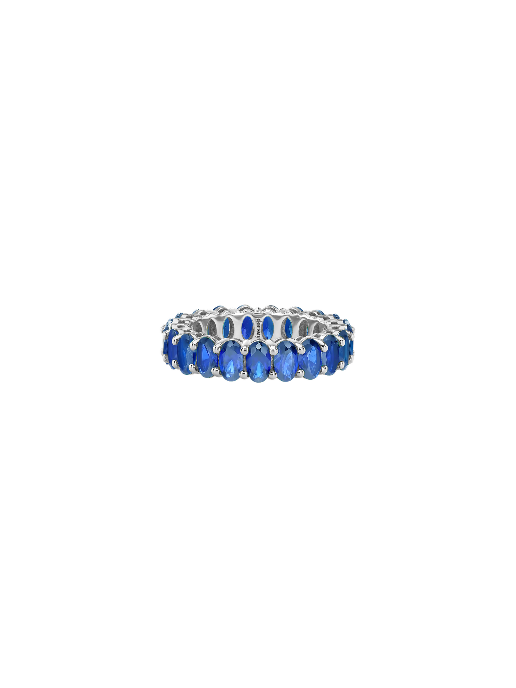 OVAL-CUT ETERNITY BAND IN LAB BLUE SAPPHIRE, STERLING SILVER