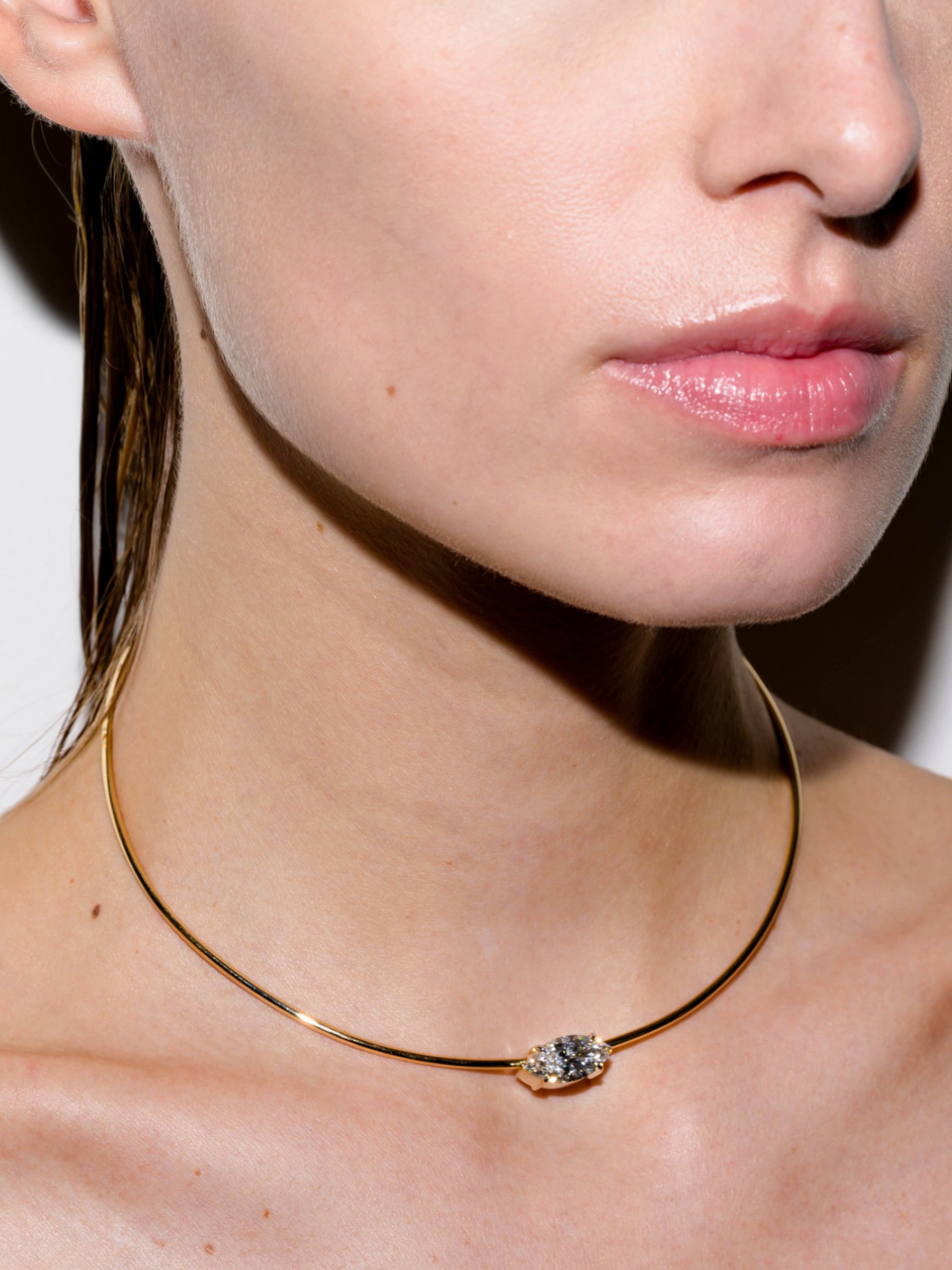 14K ROWE MARQUISE-CUT COLLAR IN 3 CTS LAB DIAMOND