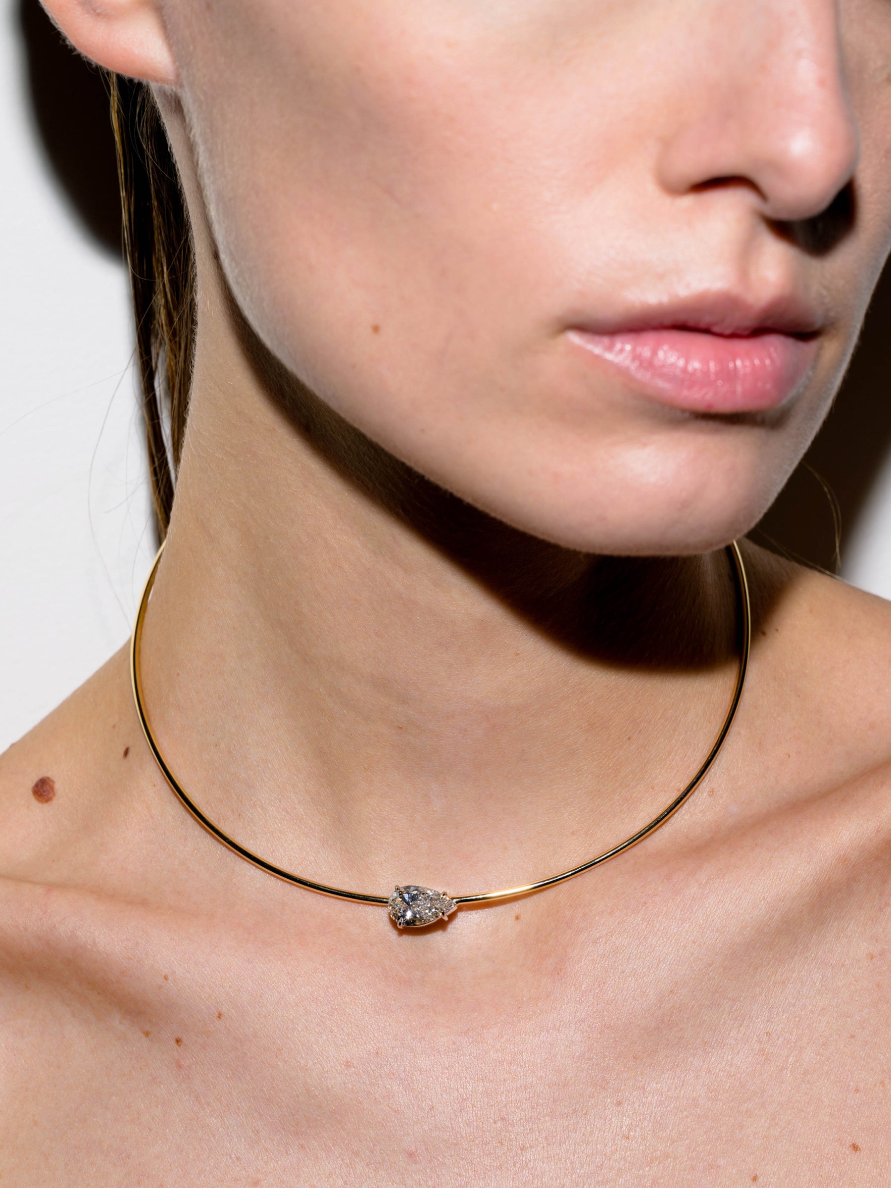 14K ROWE PEAR-CUT COLLAR IN 3 CTS LAB DIAMOND