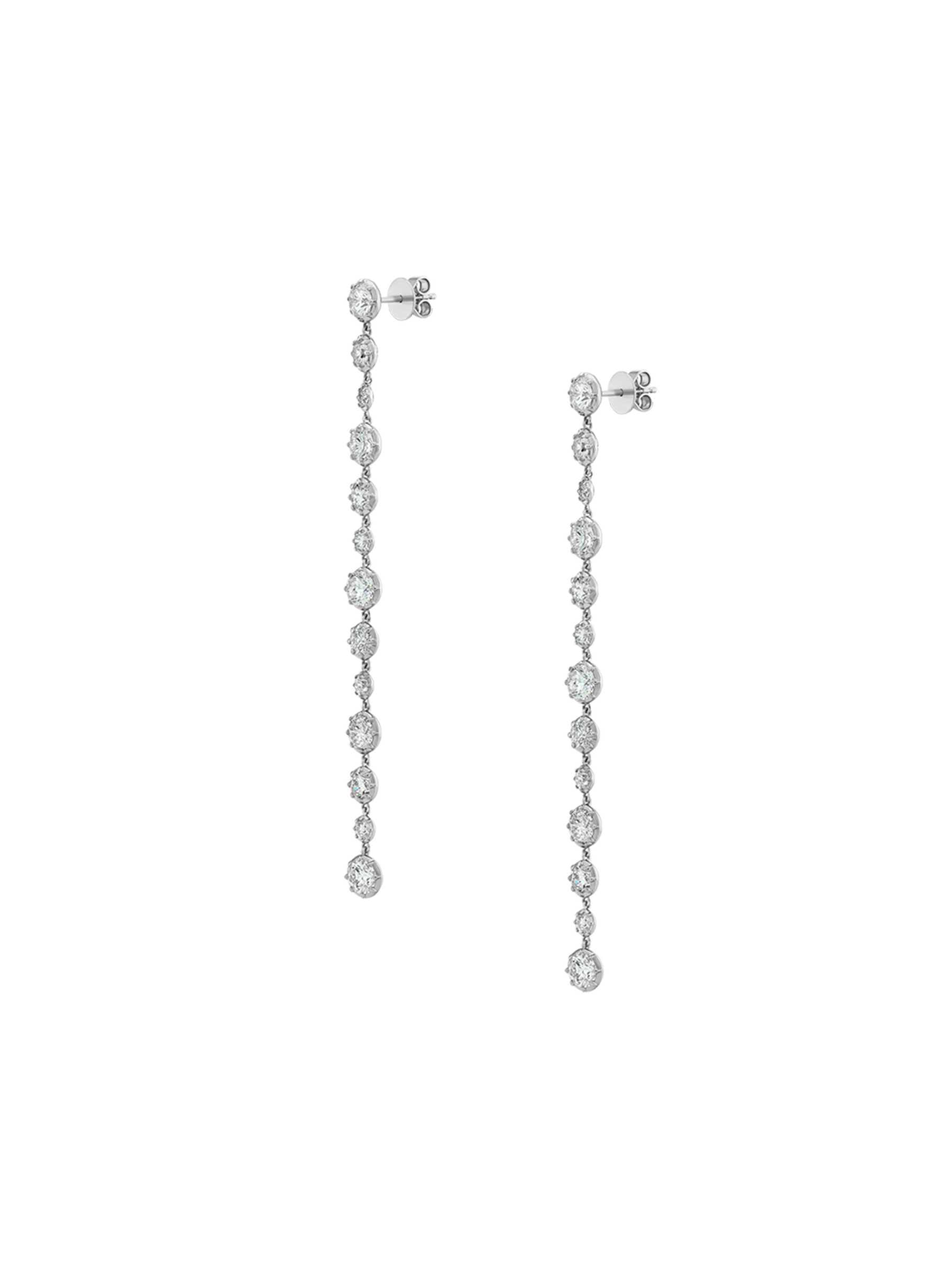 14K LONG SYLVIE RIVIÈRE DROP EARRINGS IN LAB DIAMOND, 14K WHITE GOLD