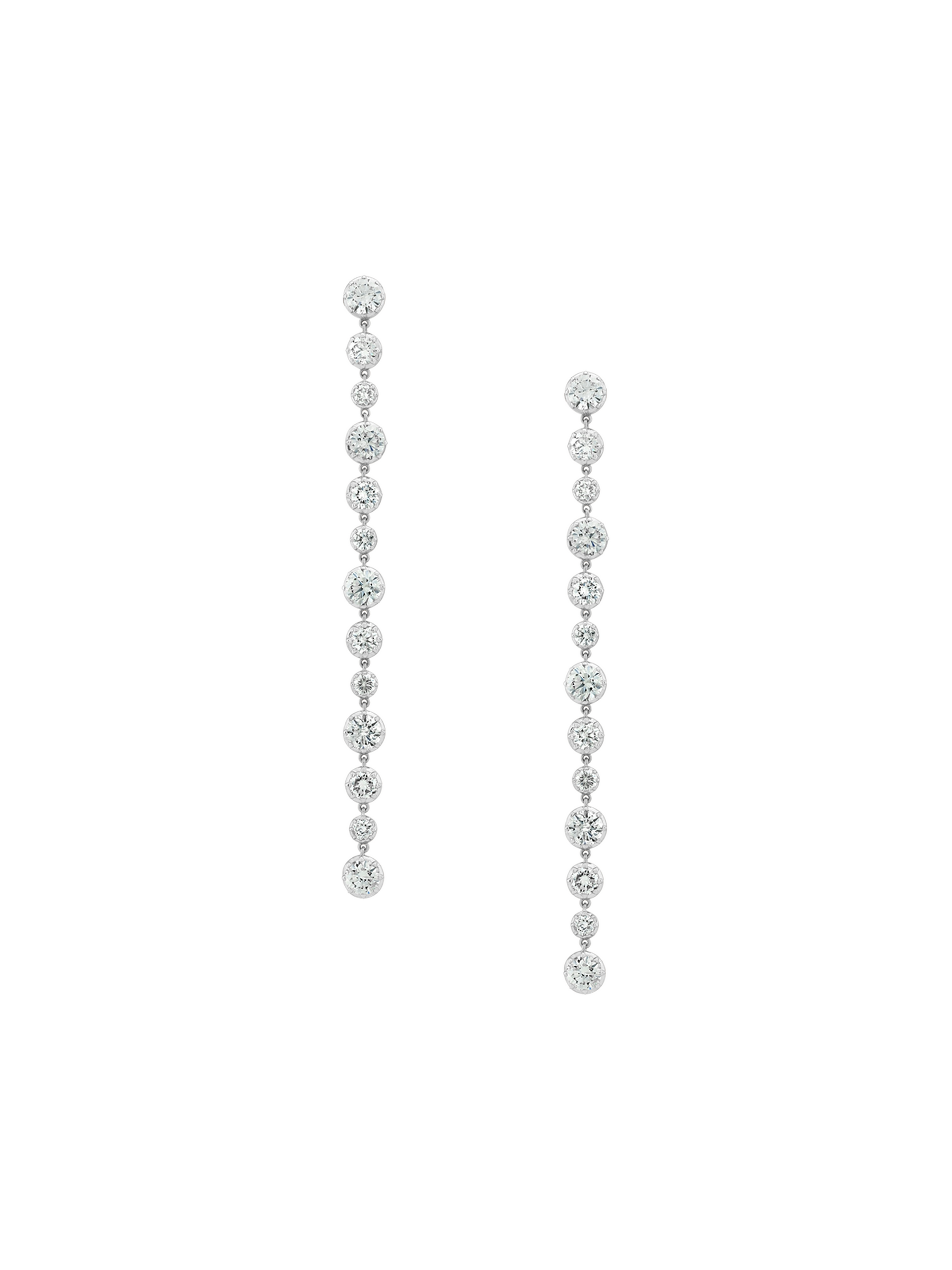 14K LONG SYLVIE RIVIÈRE DROP EARRINGS IN LAB DIAMOND, 14K WHITE GOLD