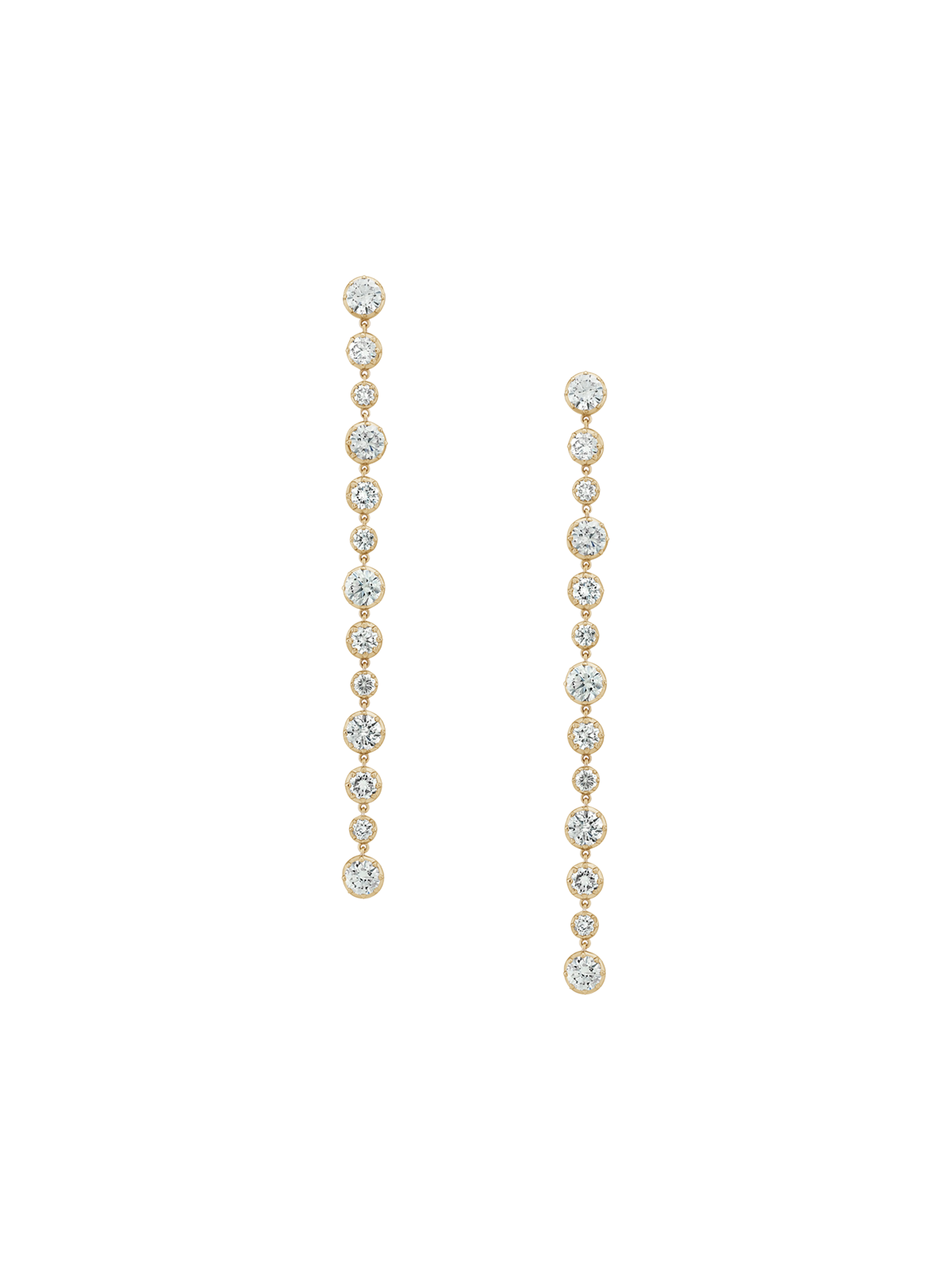 14K LONG SYLVIE RIVIÈRE EARRINGS IN LAB DIAMOND, 14K YELLOW GOLD