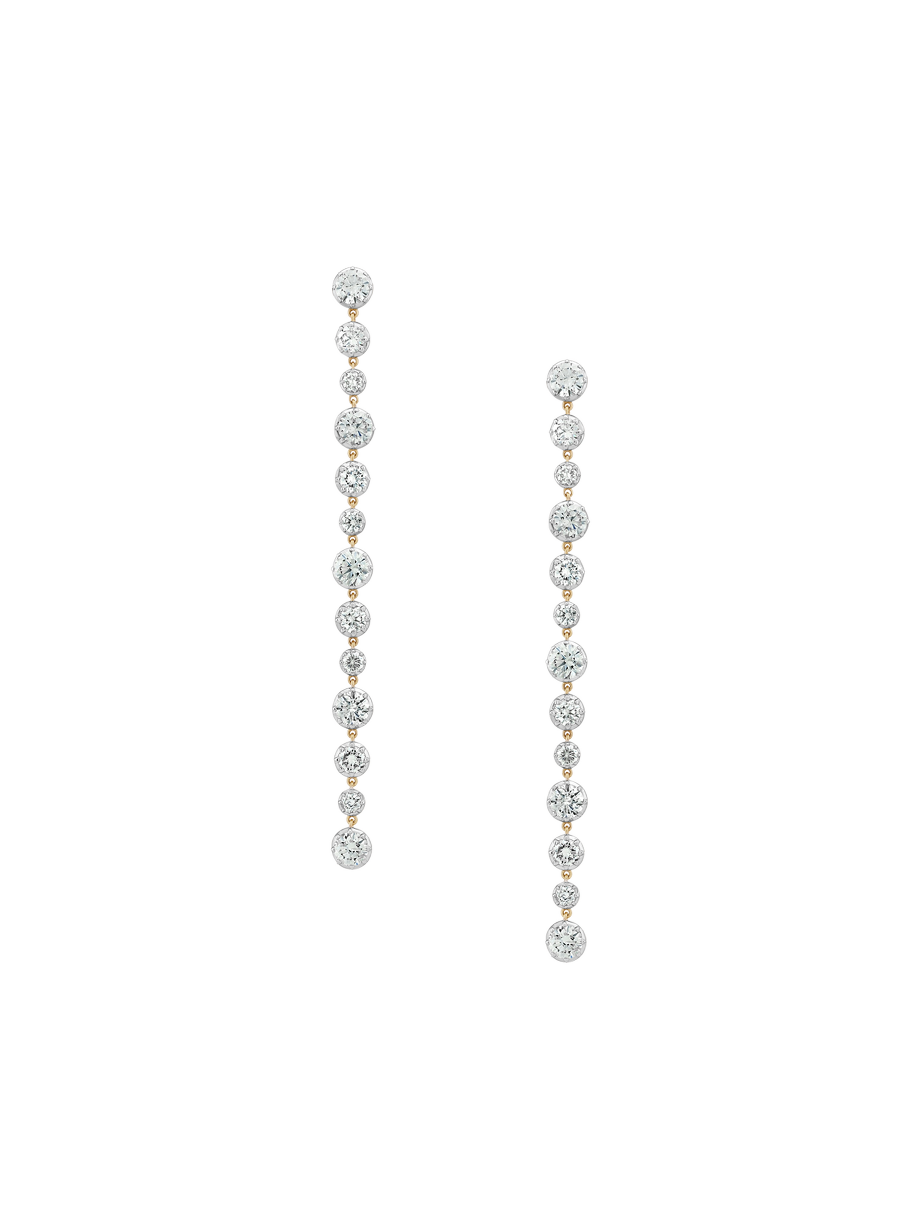 14K LONG SYLVIE RIVIÈRE DROP EARRINGS IN LAB DIAMOND, 14K YELLOW GOLD WITH WHITE RHODIUM