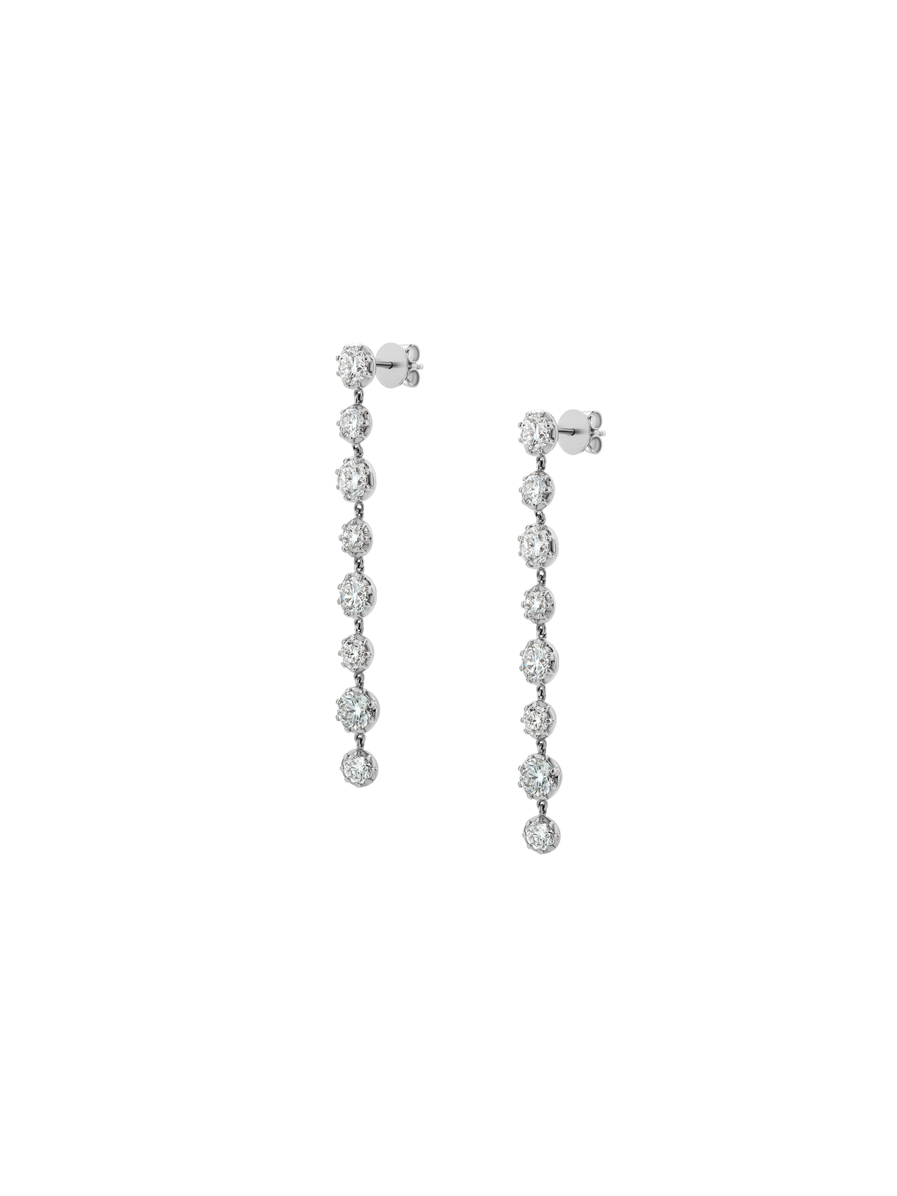 14K SHORT SYLVIE RIVIÈRE DROP EARRINGS IN LAB DIAMOND, 14K WHITE GOLD