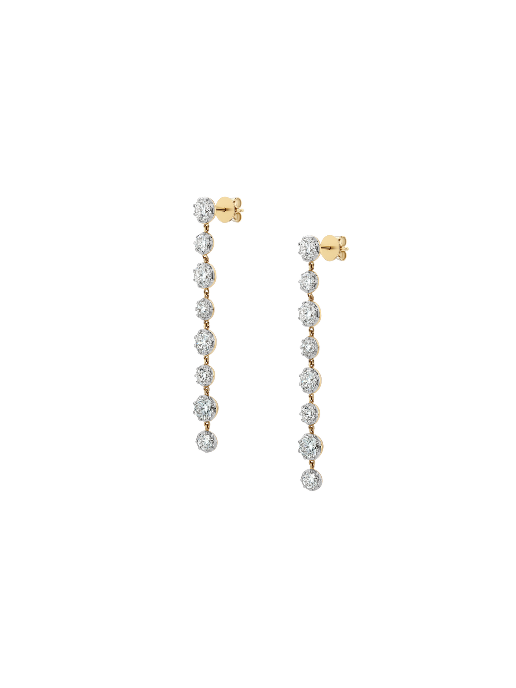14K SHORT SYLVIE RIVIÈRE DROP EARRINGS IN LAB DIAMOND, 14K YELLOW GOLD WITH WHITE RHODIUM