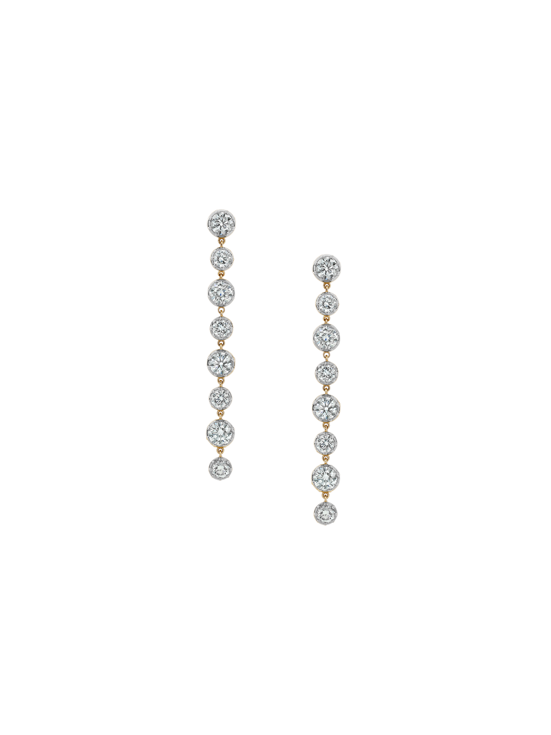 14K SHORT SYLVIE RIVIÈRE DROP EARRINGS IN LAB DIAMOND, 14K YELLOW GOLD WITH WHITE RHODIUM
