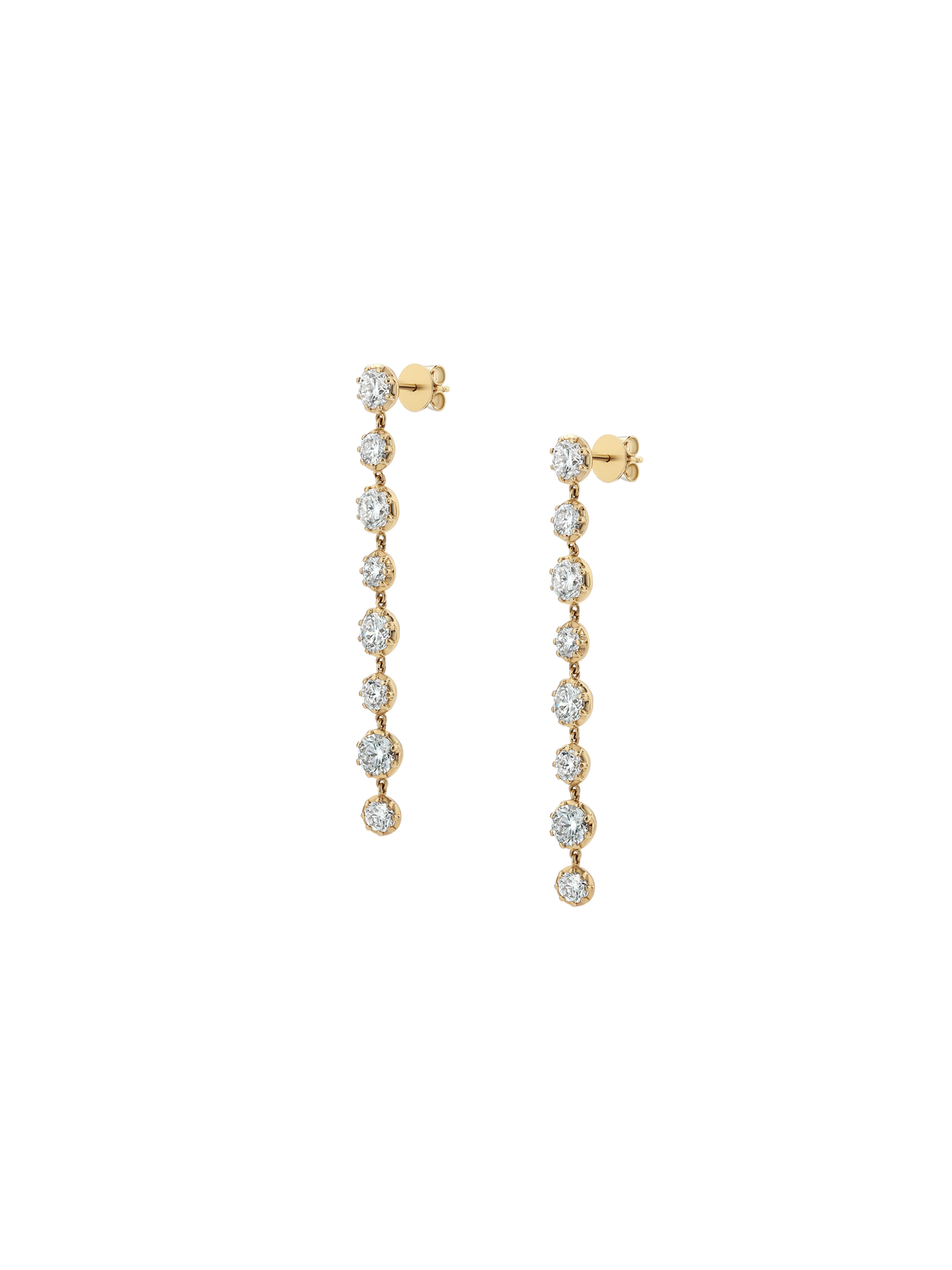 14K SHORT SYLVIE RIVIÈRE DROP EARRINGS IN LAB DIAMOND, 14K YELLOW GOLD