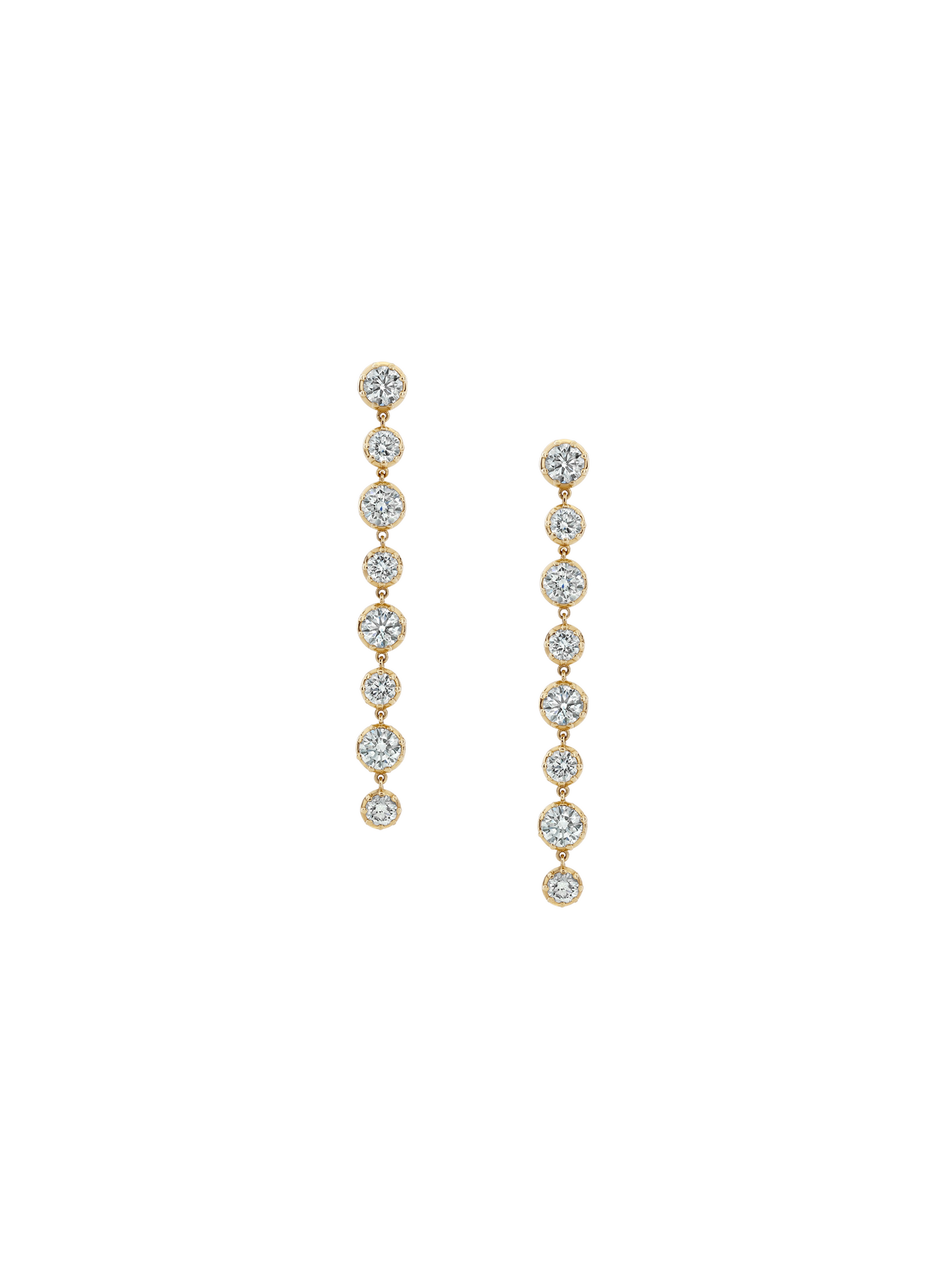 14K SHORT SYLVIE RIVIÈRE DROP EARRINGS IN LAB DIAMOND, 14K YELLOW GOLD