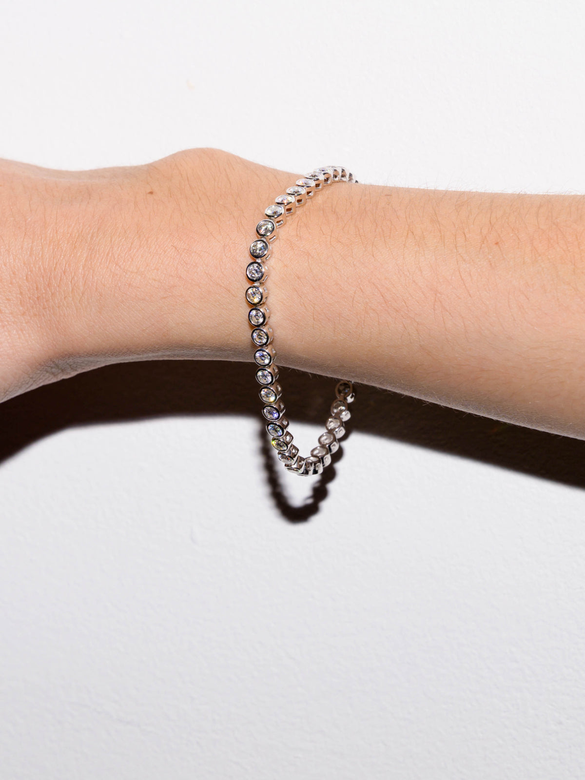 14K JAMES BEZEL RIVIÈRE BRACELET IN LAB DIAMOND