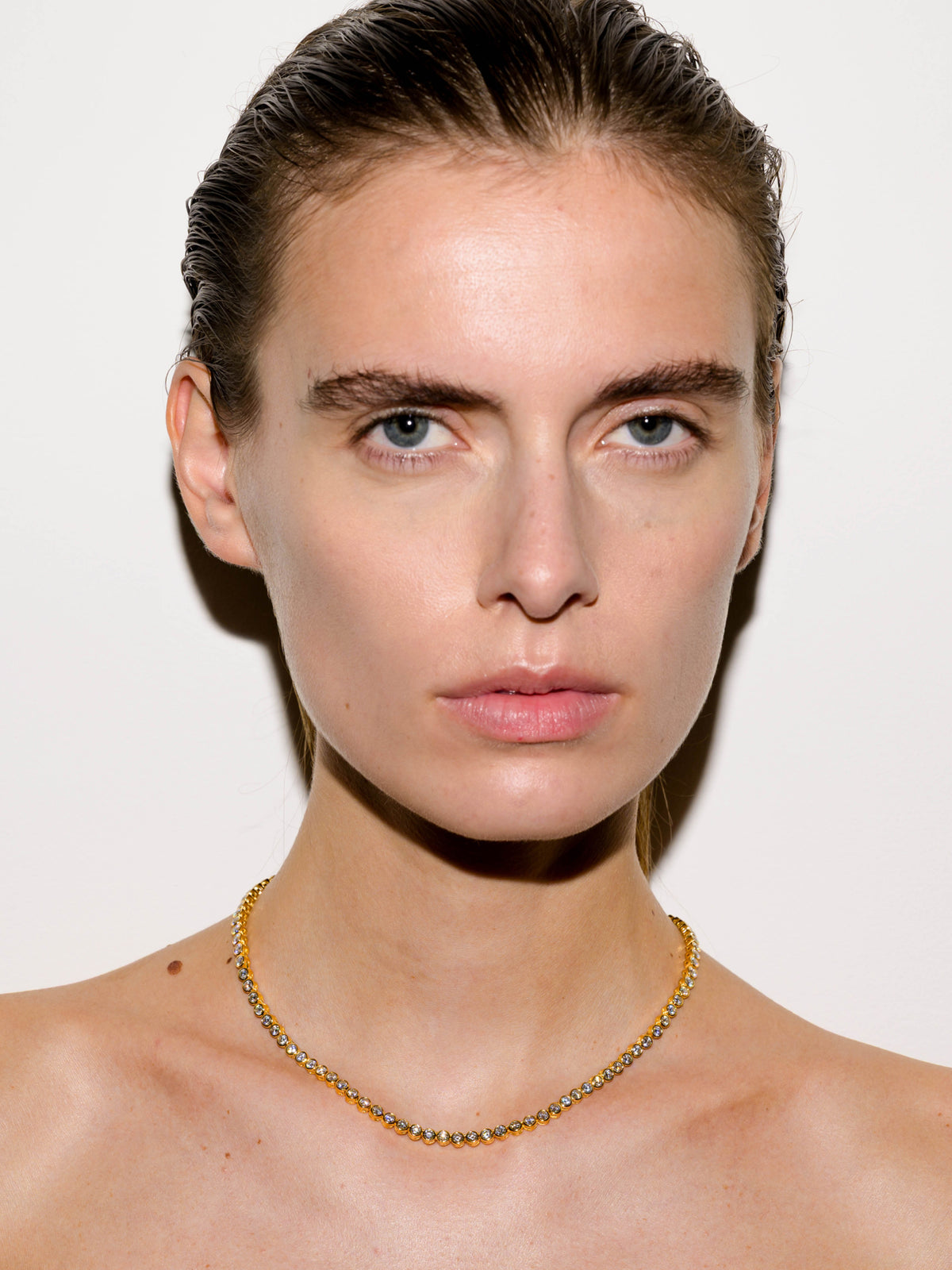 14K JAMES BEZEL RIVIÈRE NECKLACE IN LAB DIAMOND