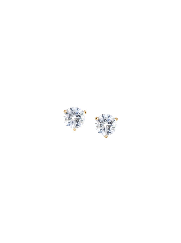 14K YELLOW GOLD CLASSIC 3-PRONG ROUND CUT, LAB-GROWN DIAMOND STUDS