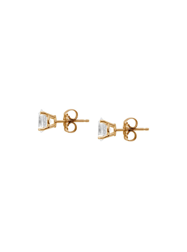 14K YELLOW GOLD CLASSIC 3-PRONG ROUND CUT, LAB-GROWN DIAMOND STUDS