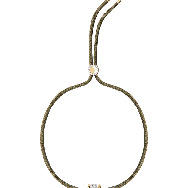 YVES LAB WHITE SAPPHIRE PARACORD NECKLACE, OLIVE – Dorsey