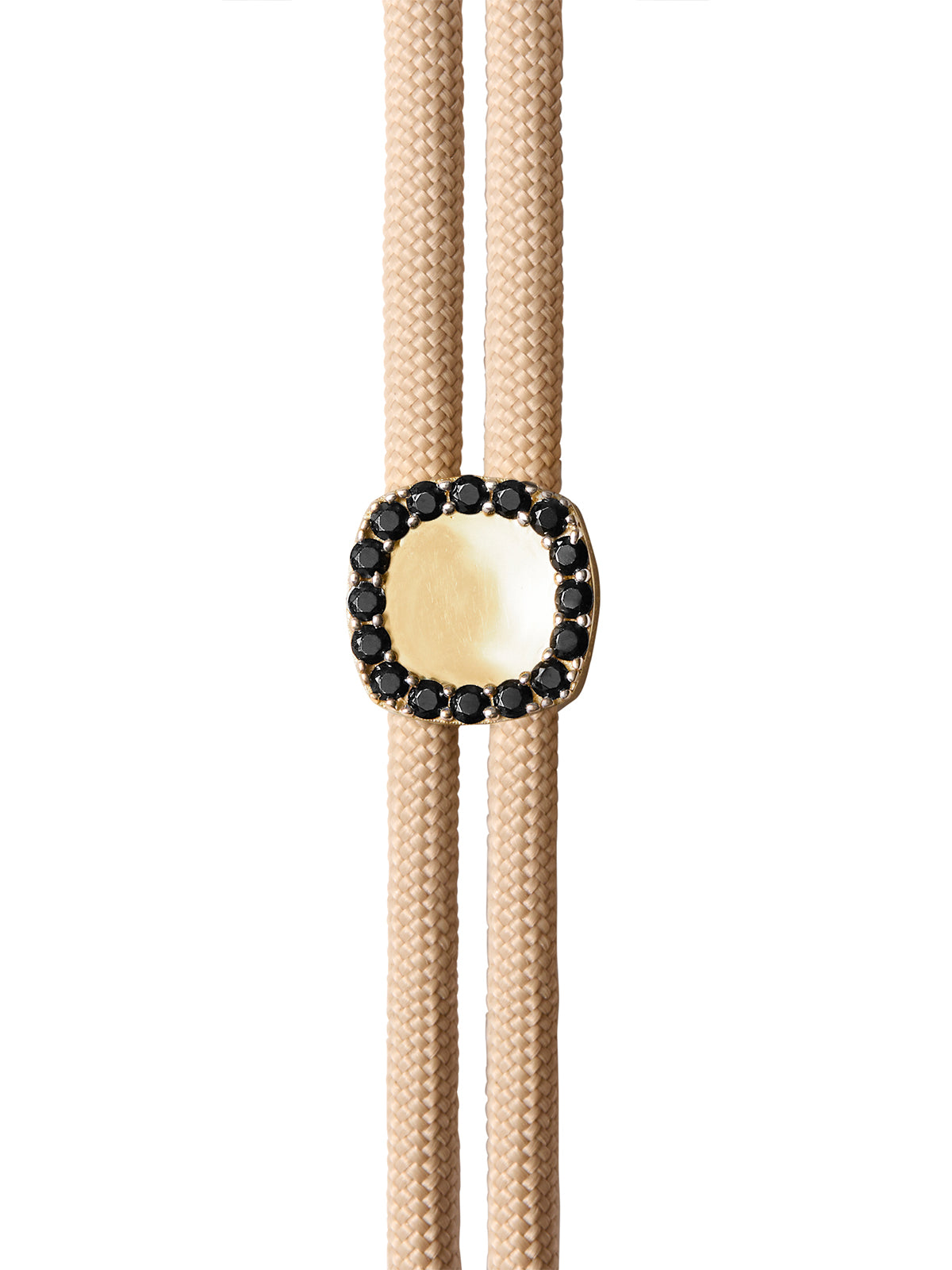 YVES NANO ONYX PARACORD NECKLACE, BEIGE
