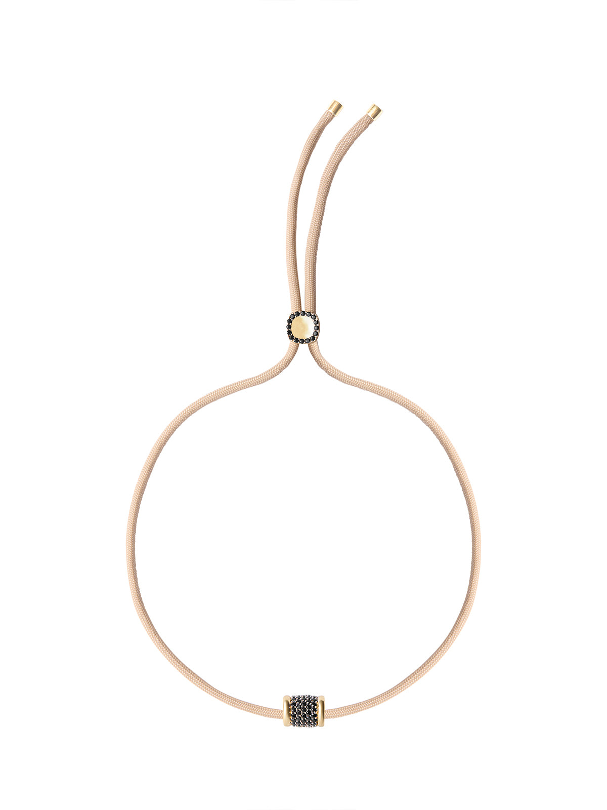 YVES NANO ONYX PARACORD NECKLACE, BEIGE