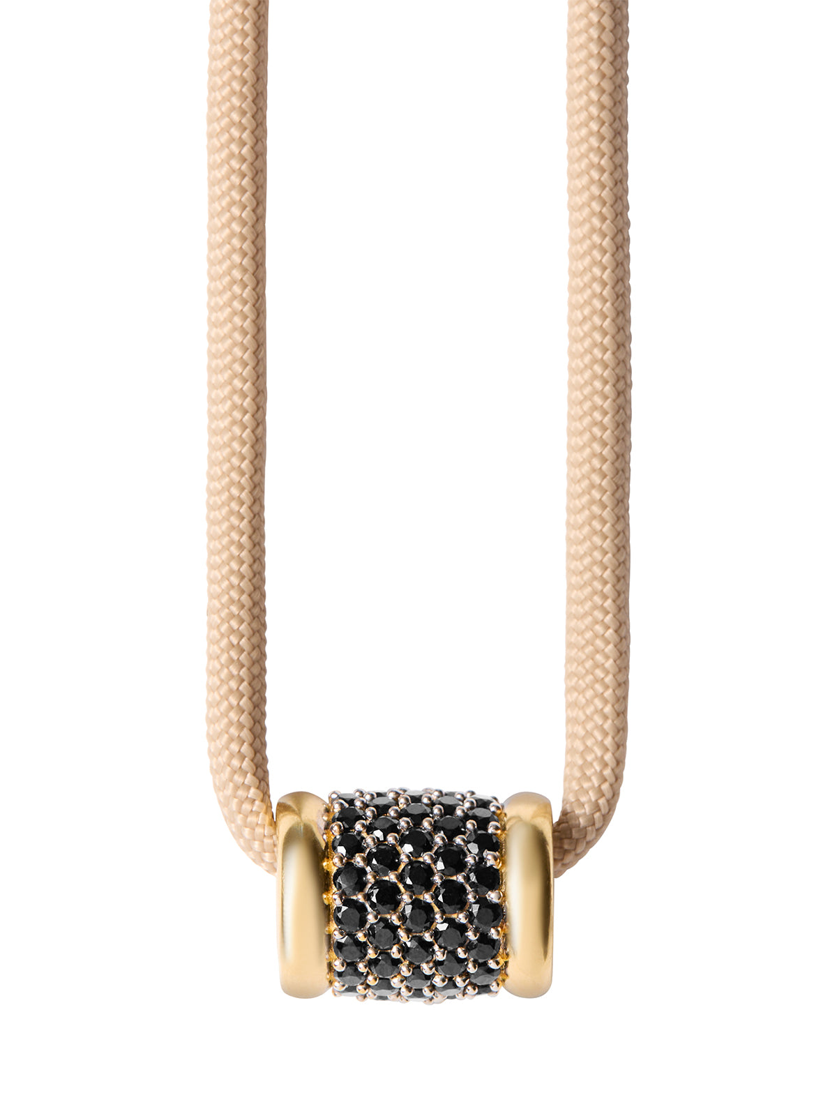 YVES NANO ONYX PARACORD NECKLACE, BEIGE