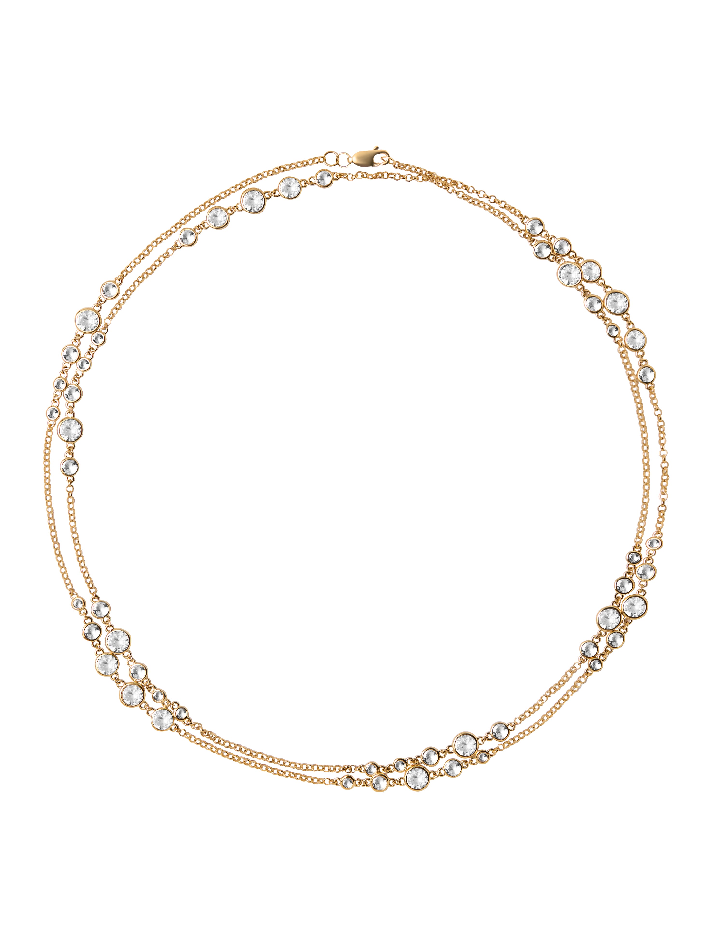 CLEMENCE GRADUATED DOUBLE-WRAP NECKLACE IN LAB WHITE SAPPHIRE