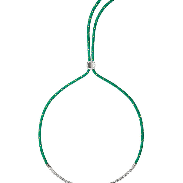 14K JAMES BEZEL VERT PARACORD NECKLACE IN LAB DIAMOND, 14K WHITE