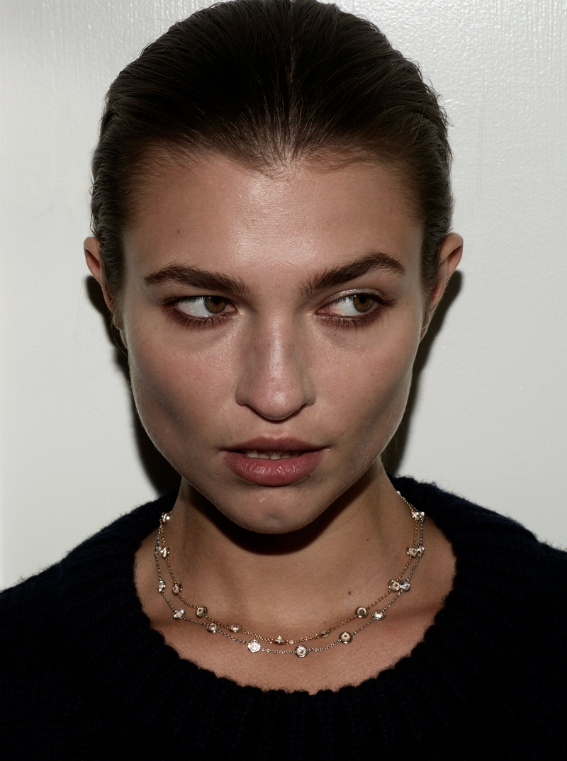 CLEMENCE 7.50 CARAT 15 STONE STRAND NECKLACE GOLD Dorsey