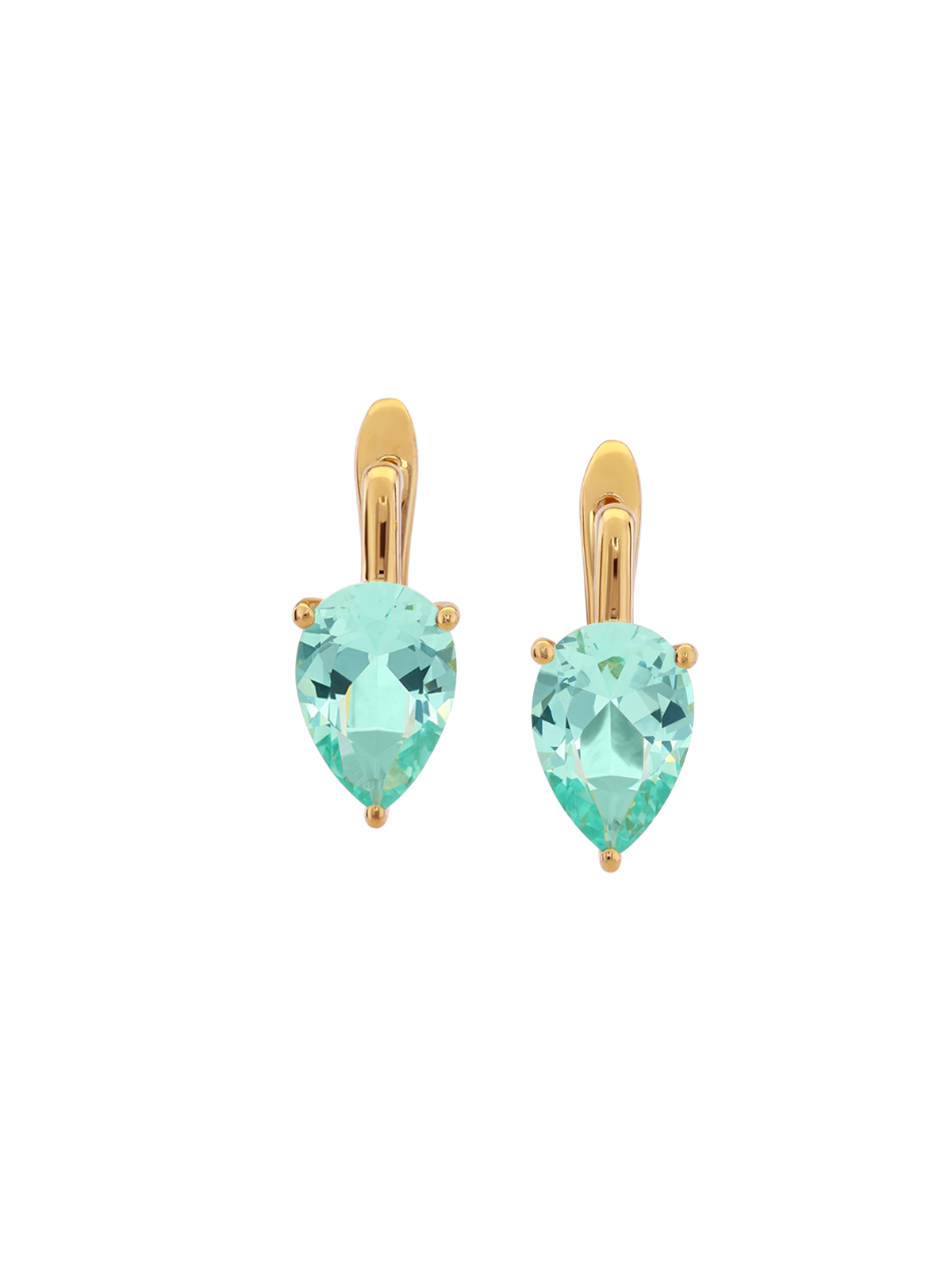 PORTER PEAR-CUT EARRINGS IN NANO AZURE GREEN, 18K GOLD VERMEIL