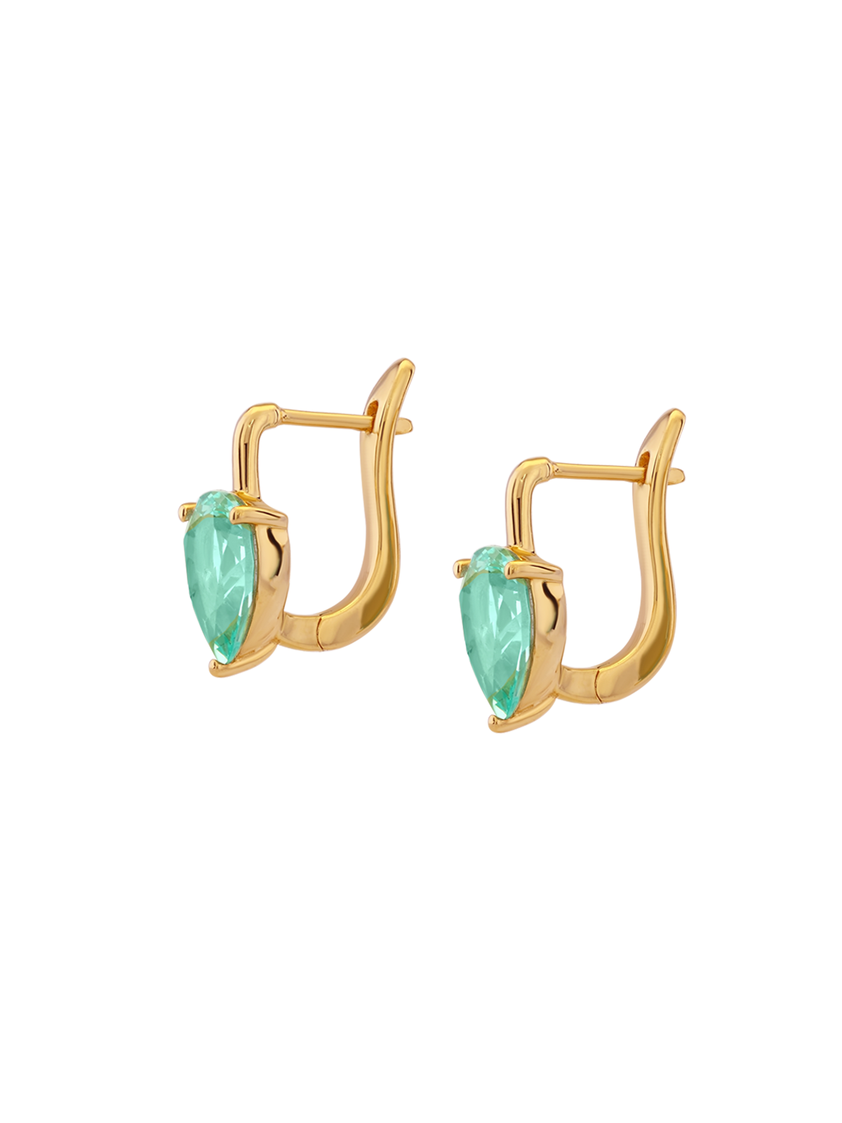 PORTER PEAR-CUT EARRINGS IN NANO AZURE GREEN, 18K GOLD VERMEIL