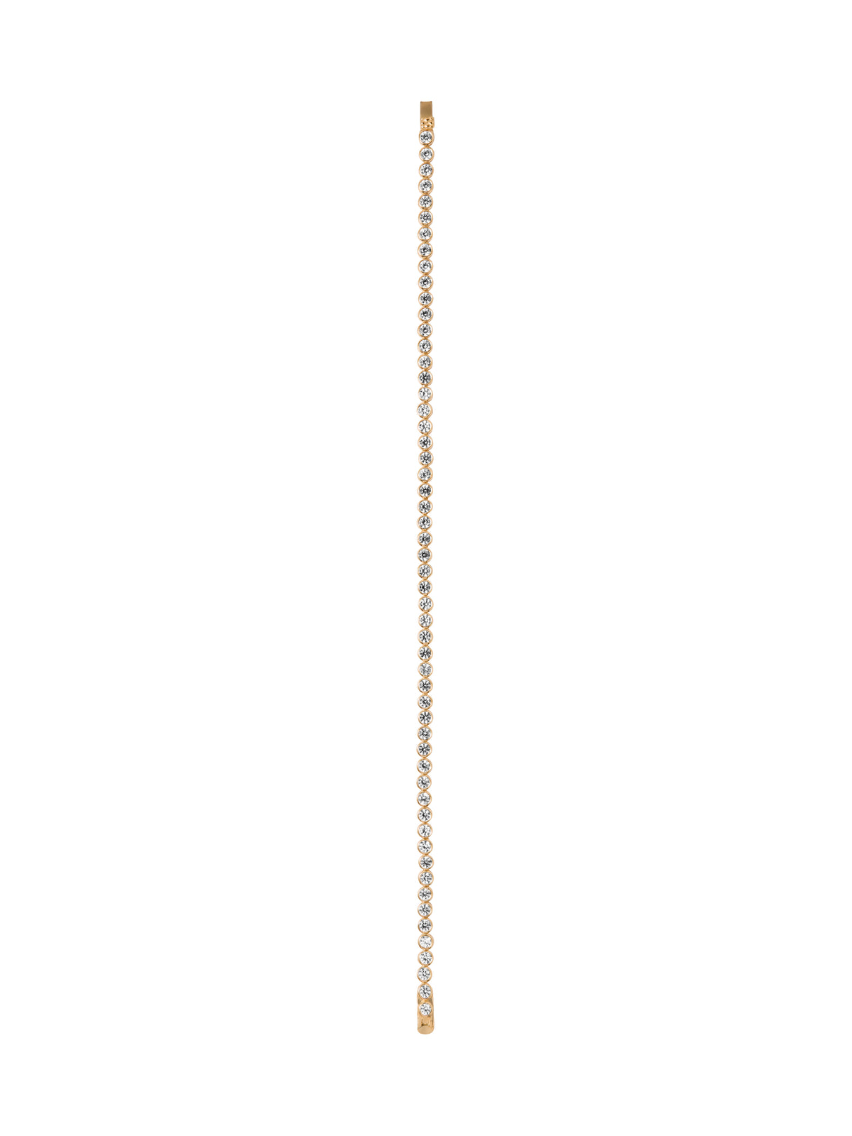 JAMES ROUND CUT 3MM, LAB WHITE SAPPHIRE RIVIÈRE ANKLET, GOLD