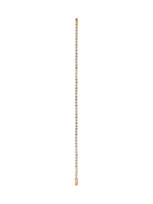 JAMES ROUND CUT 3MM, LAB WHITE SAPPHIRE RIVIÈRE ANKLET, GOLD