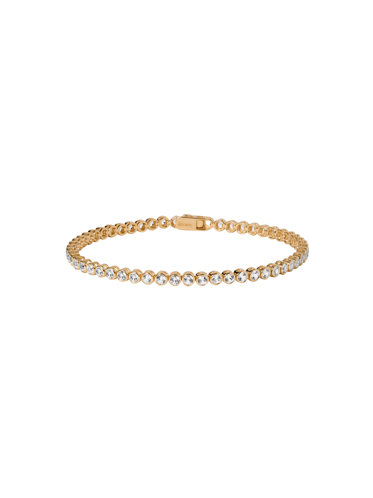 JAMES ROUND CUT 3MM, LAB WHITE SAPPHIRE RIVIÈRE ANKLET, GOLD