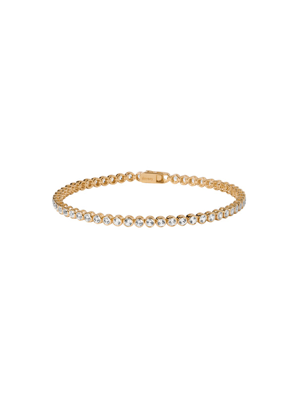JAMES ROUND CUT 3MM, LAB WHITE SAPPHIRE RIVIÈRE ANKLET, GOLD