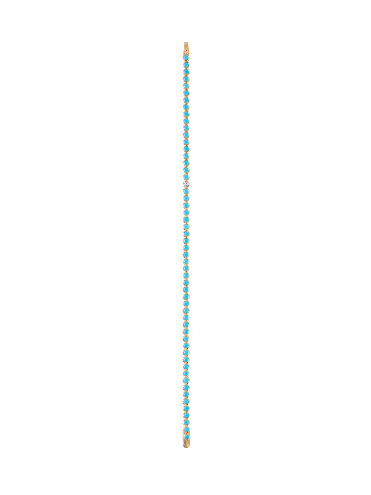 JAMES ROUND CUT 3MM, TURQUOISE AND MOISSANITE RIVIÈRE ANKLET, GOLD