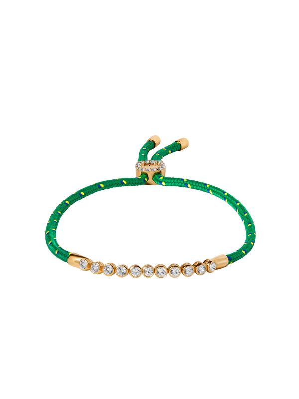JAMES BEZEL VERT PARACORD ANKLET, GOLD