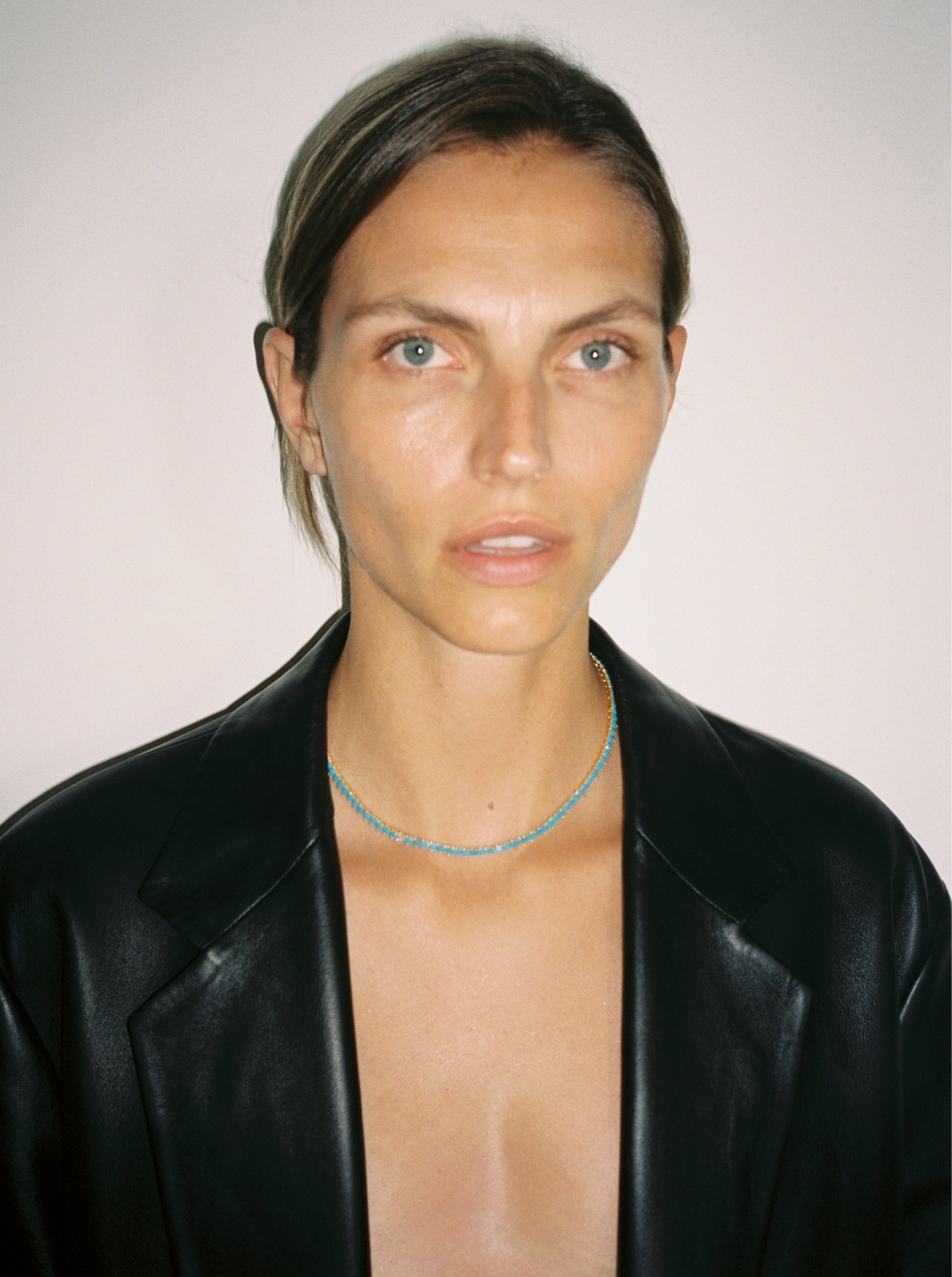 BENNINGTON 3-PRONG 3.5MM, NANO TURQUOISE AND LAB DIAMOND RIVIÈRE NECKLACE, GOLD