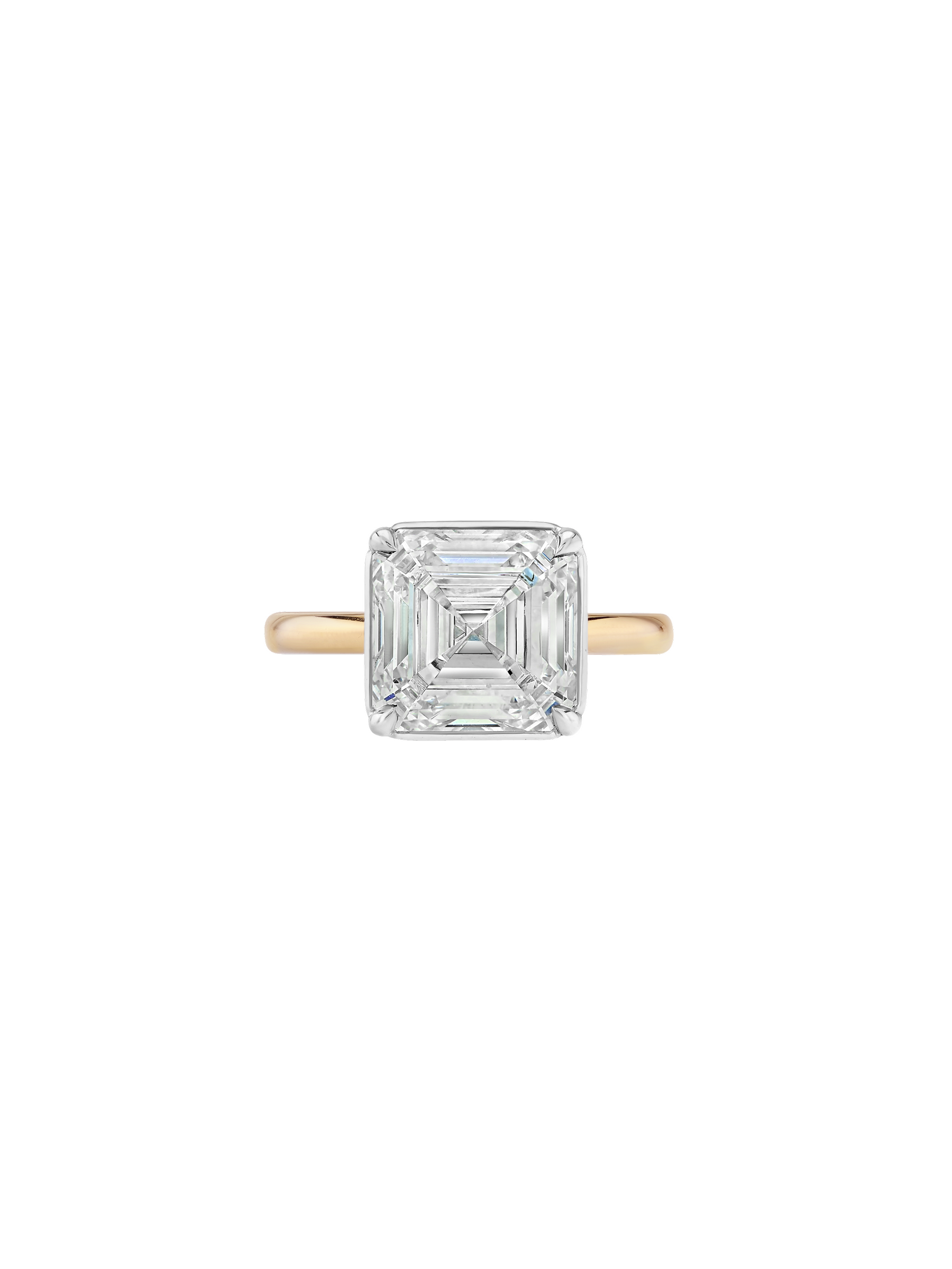 14K ELLIS ASSCHER-CUT SOLITAIRE RING IN LAB DIAMOND
