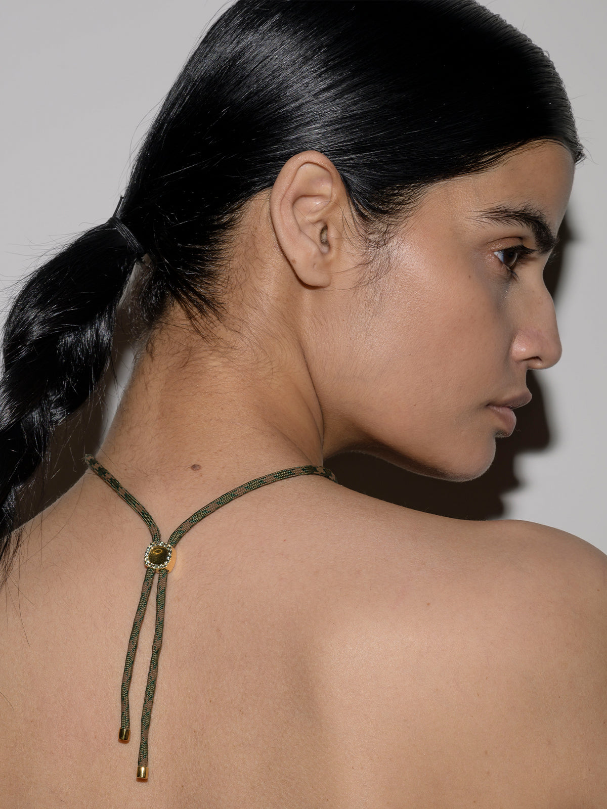 YVES LAB MOSS GREEN PARACORD NECKLACE, CAMO