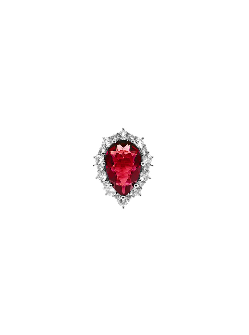 BARTLETT, LAB-GROWN RED SAPPHIRE RING, SILVER