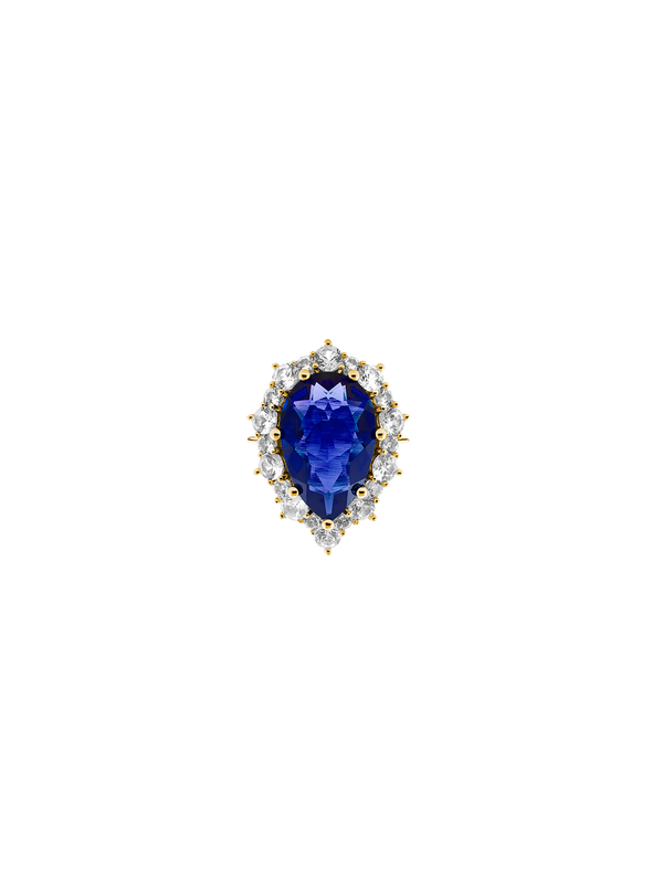 BARTLETT, LAB-GROWN BLUE SAPPHIRE RING, GOLD