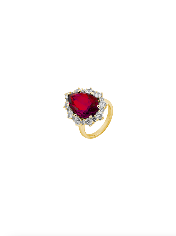 BARTLETT, LAB-GROWN RED SAPPHIRE RING, GOLD
