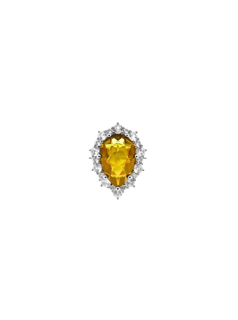 BARTLETT, LAB-GROWN YELLOW SAPPHIRE RING, SILVER