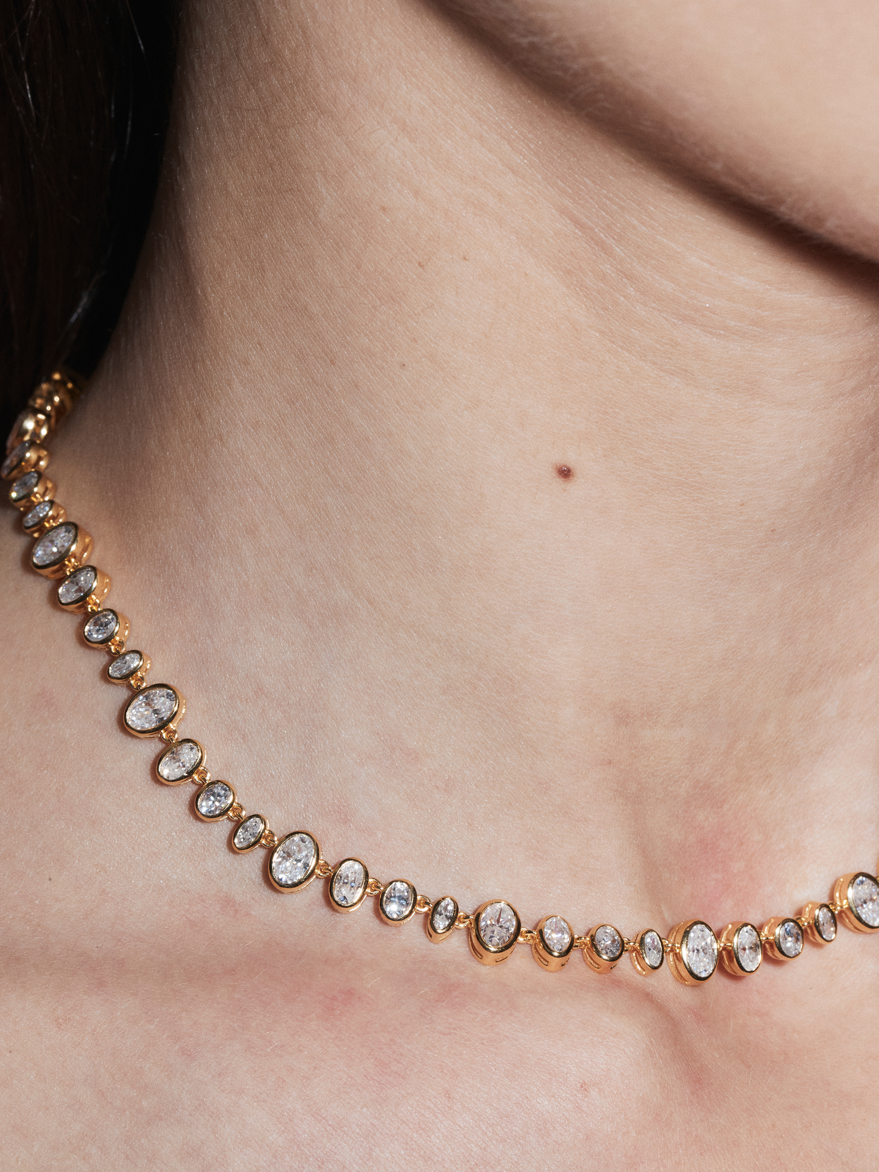 BEA RIVIÈRE NECKLACE IN MOISSANITE, GOLD VERMEIL