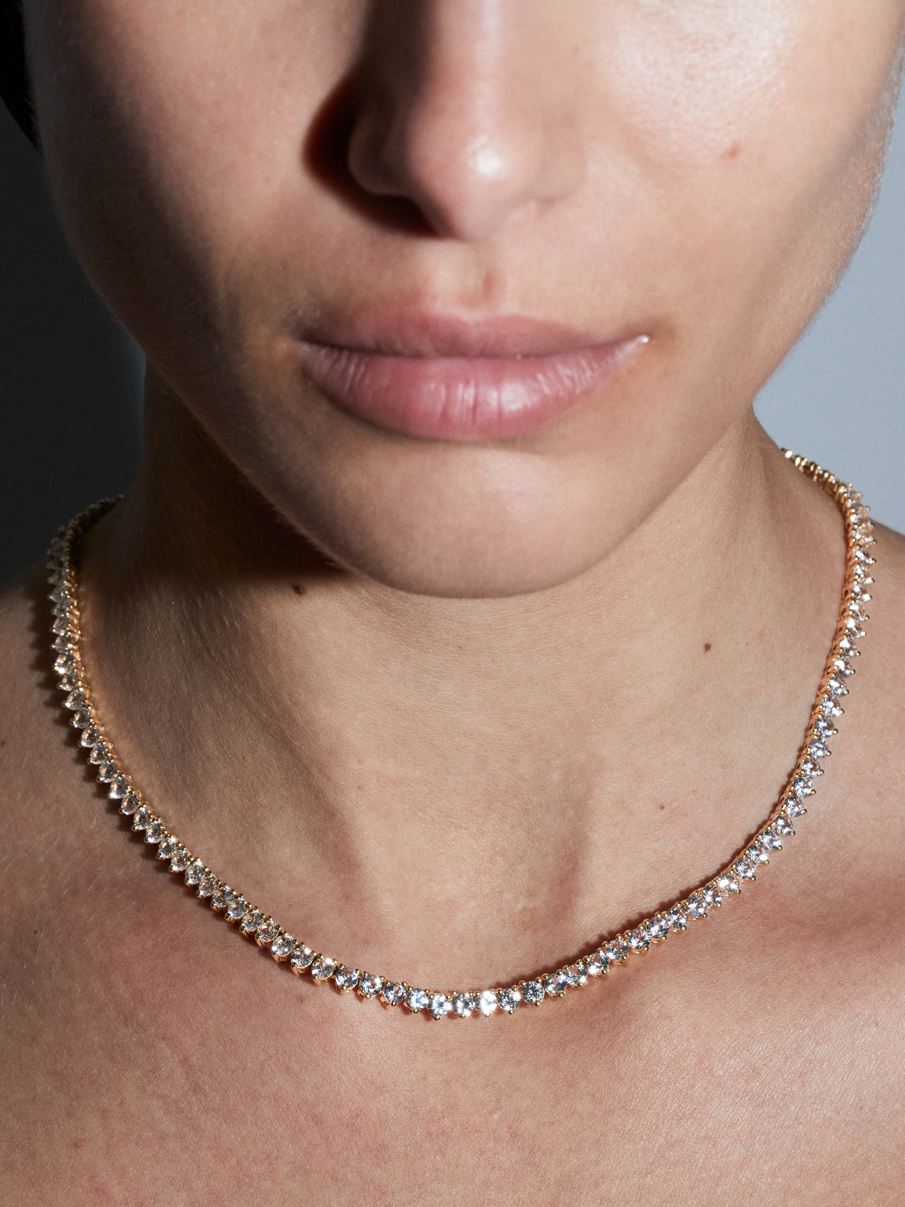 BENNINGTON RIVIÈRE NECKLACE IN LAB WHITE SAPPHIRE, 18K GOLD VERMEIL